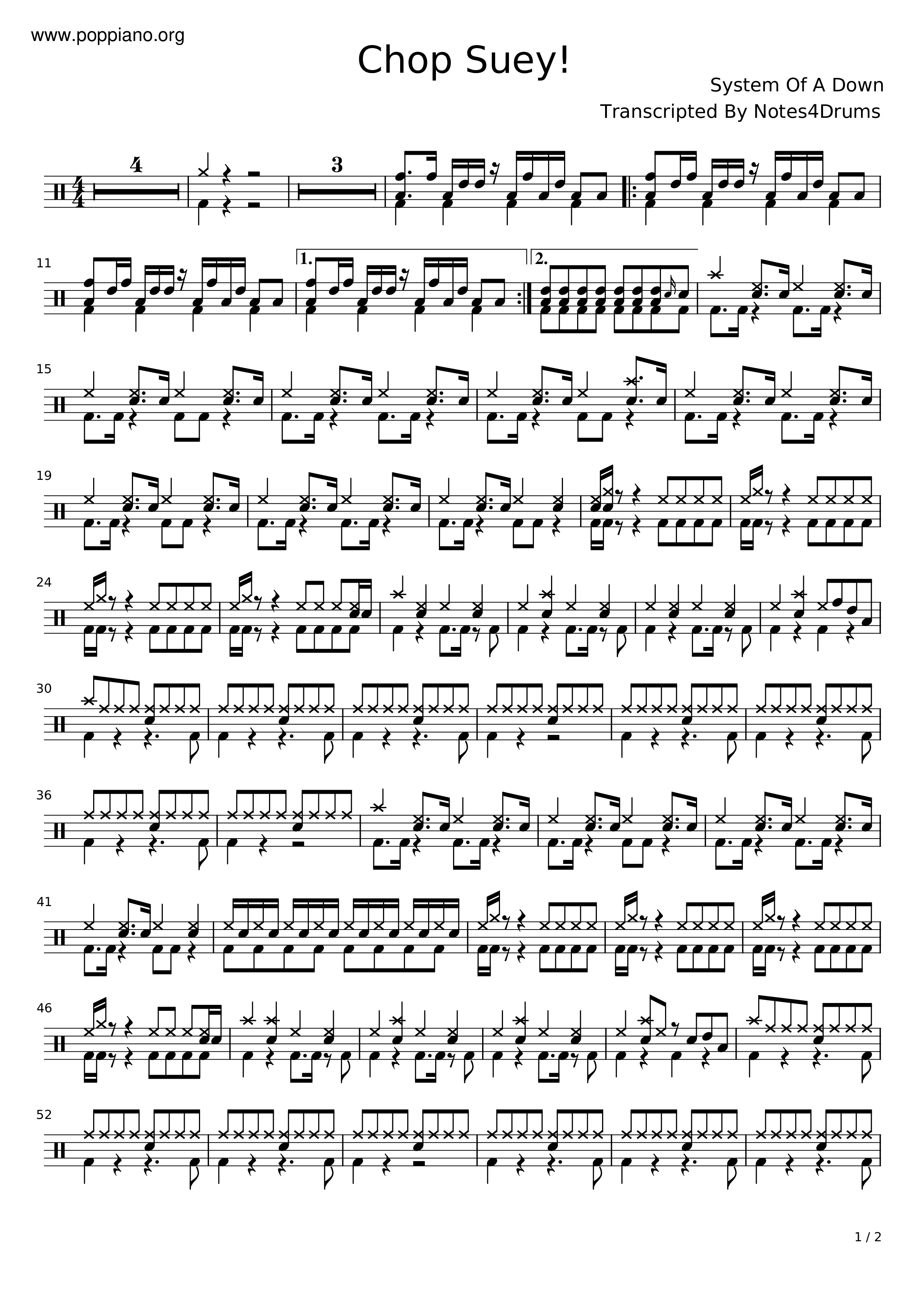 Toxicity Drum Tab vlr.eng.br