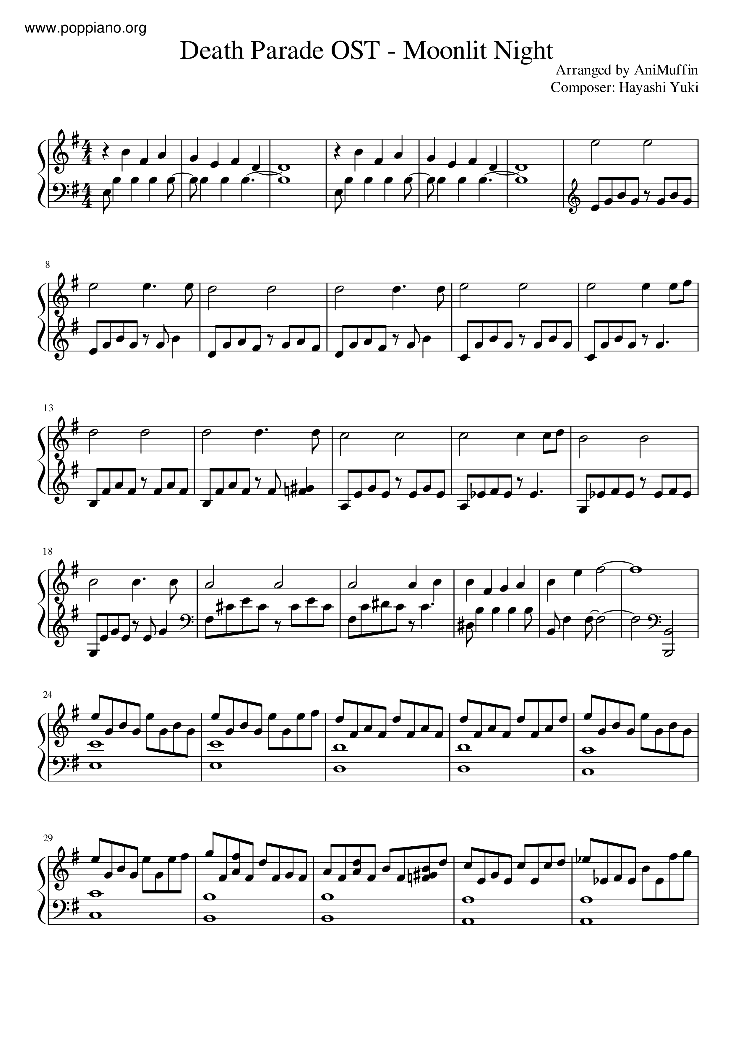 ☆ anime-Death Parade OST- Moonlit Night Sheet Music pdf, - Free Score Download ☆ ☆ anime-Death Parade OST- Moonlit Night Sheet Music pdf, - Free Score Download ☆