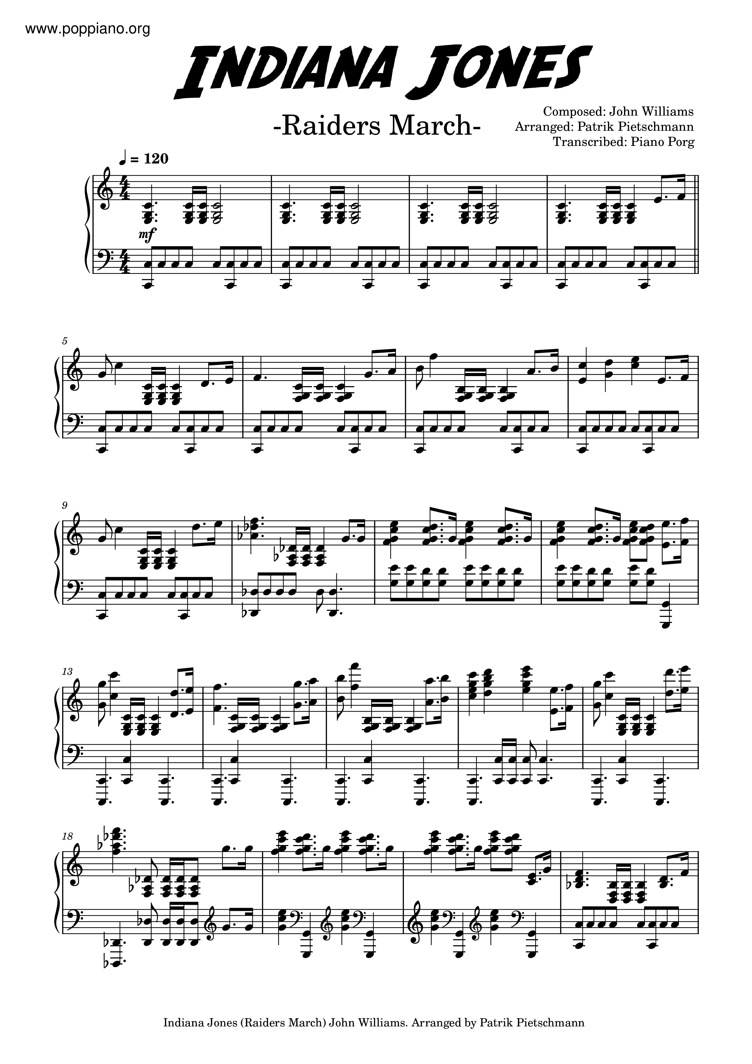 John Williams Indiana Jones Theme Sheet Music Pdf Free John Williams Indiana Jones Theme Sheet Music Pdf Free