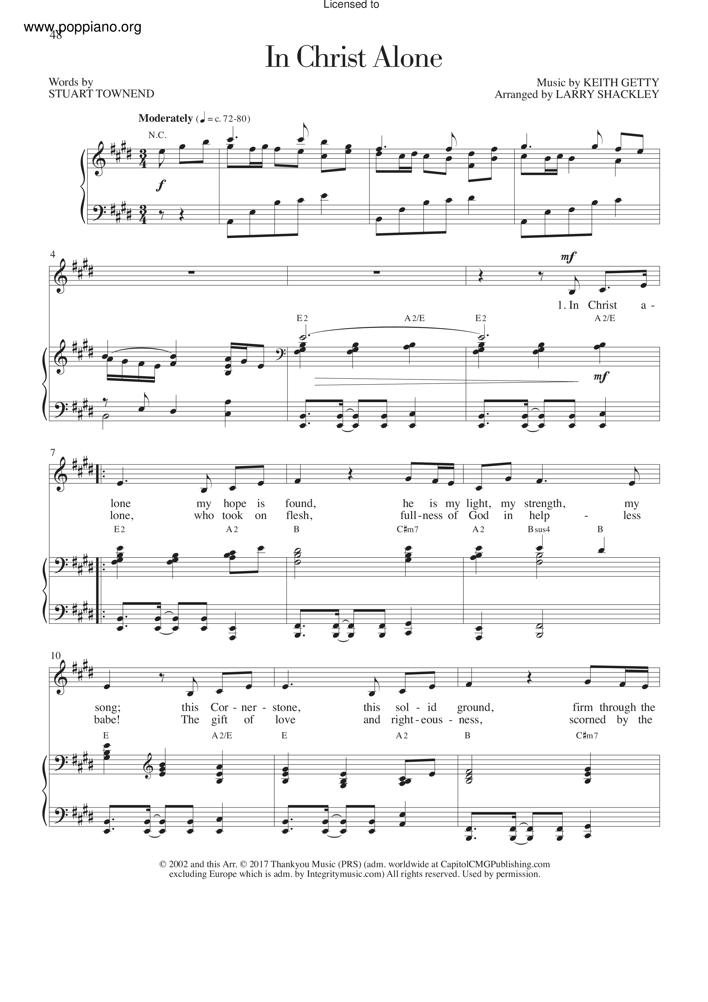 In Christ Alone琴譜