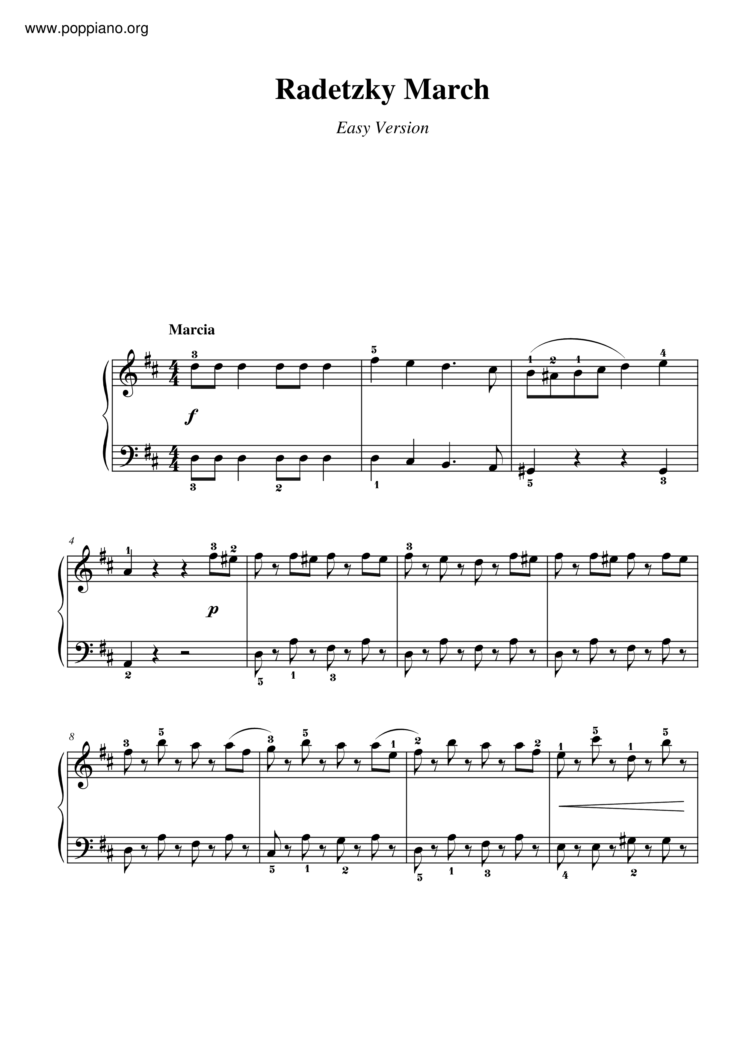 Radetzky March琴譜