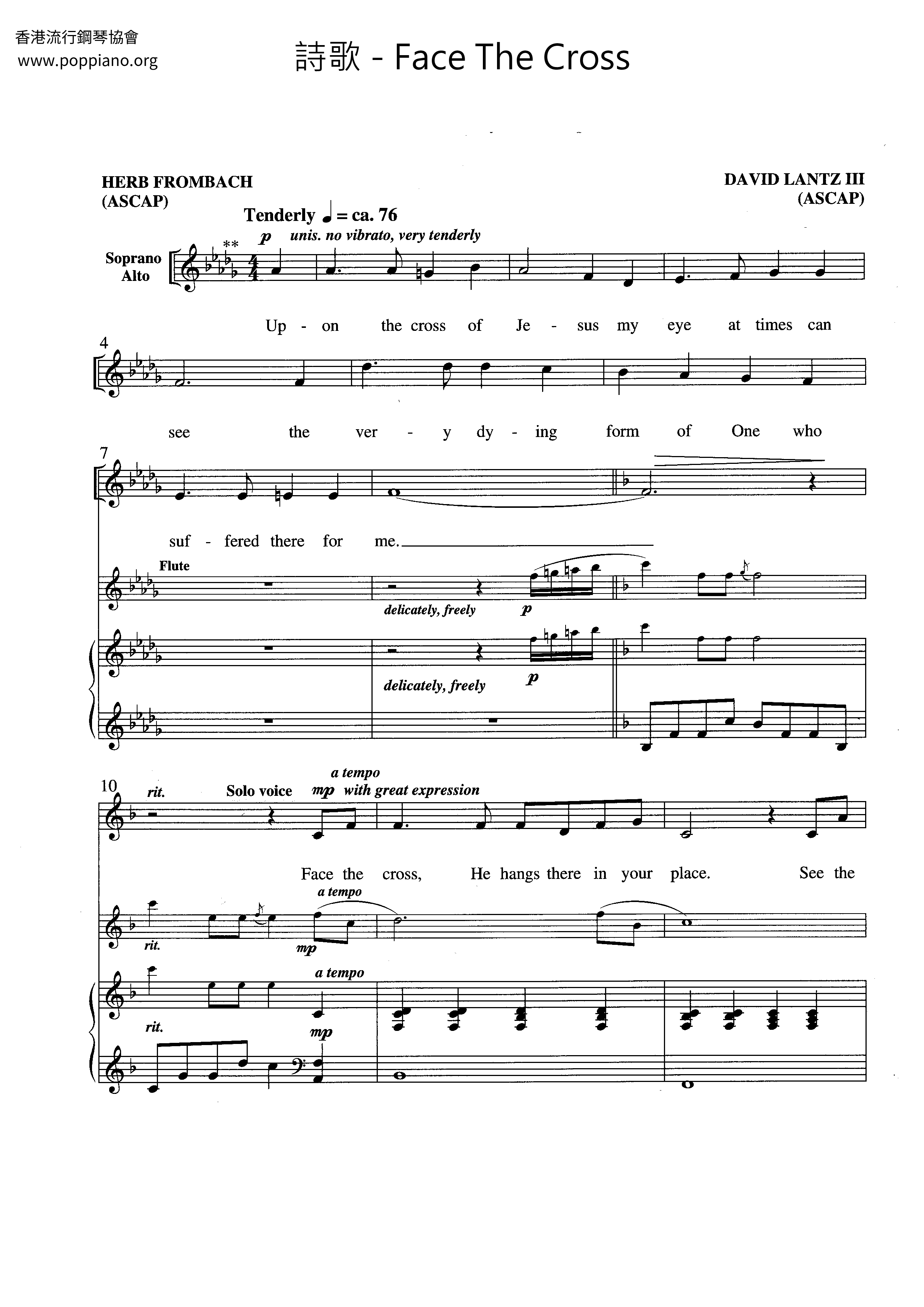 Hymn face the cross sheet music pdf free score download 