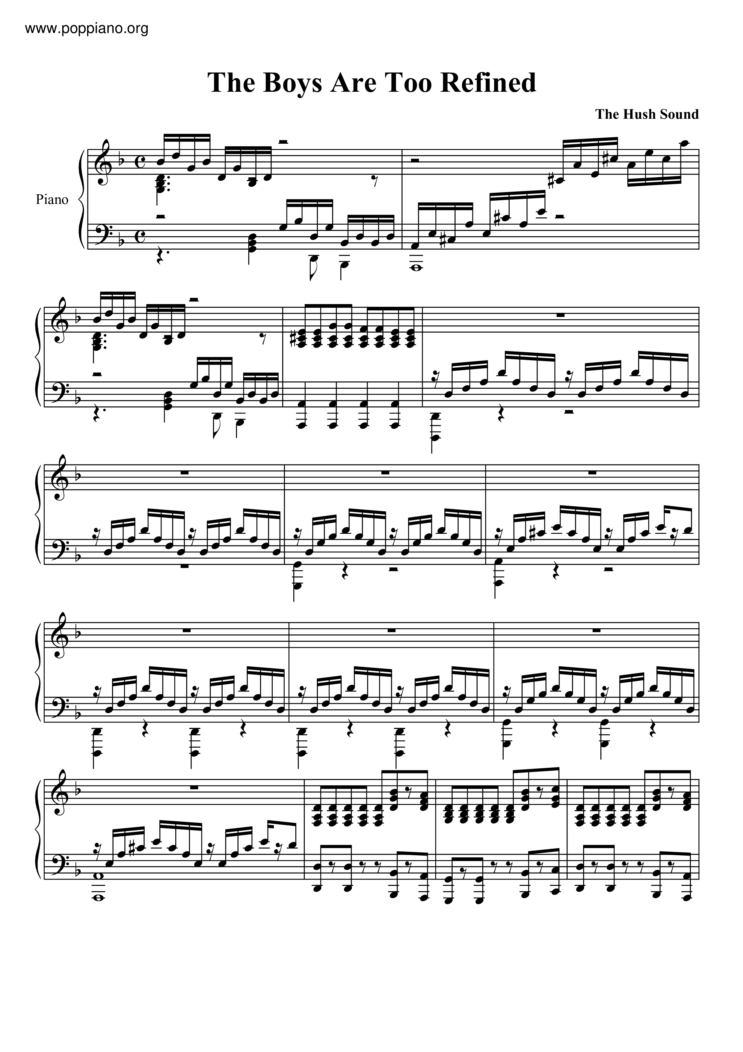 The Boys Are Too Refined琴譜