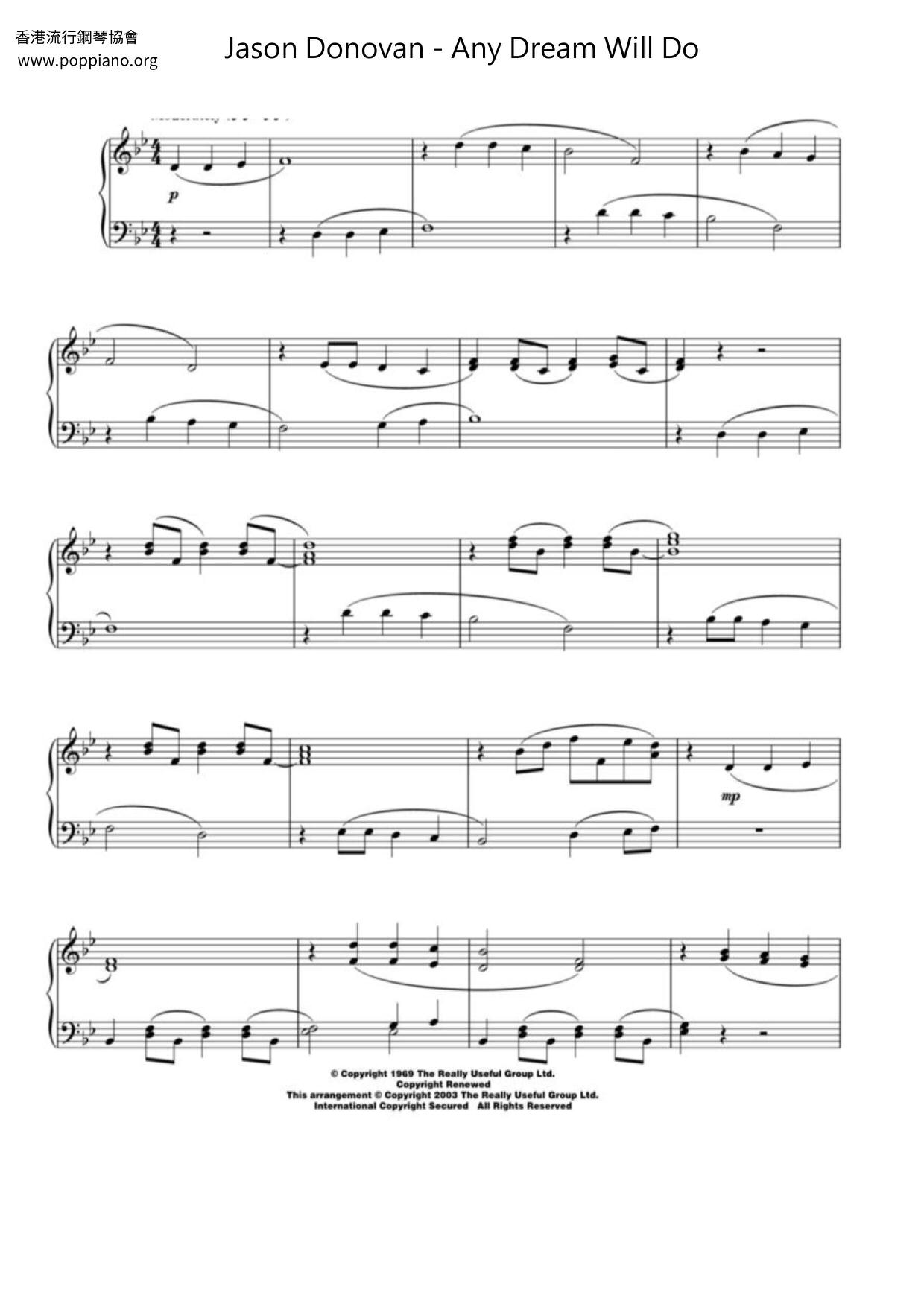 Andrew lloyd webber jason donovan any dream will do pdf 