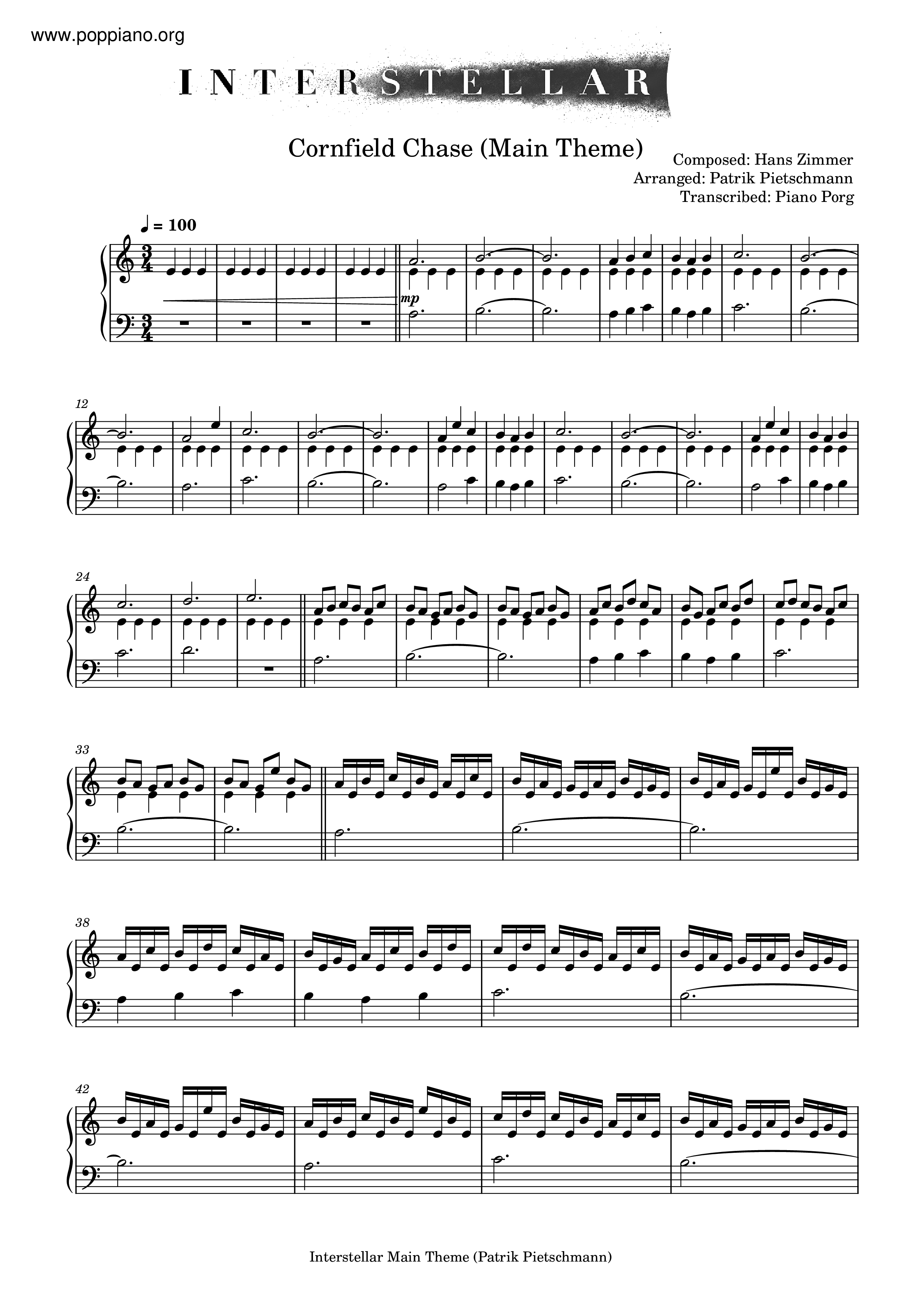 14+ Cornfield Chase Piano Sheet Music Pdf - RobertBrynjar