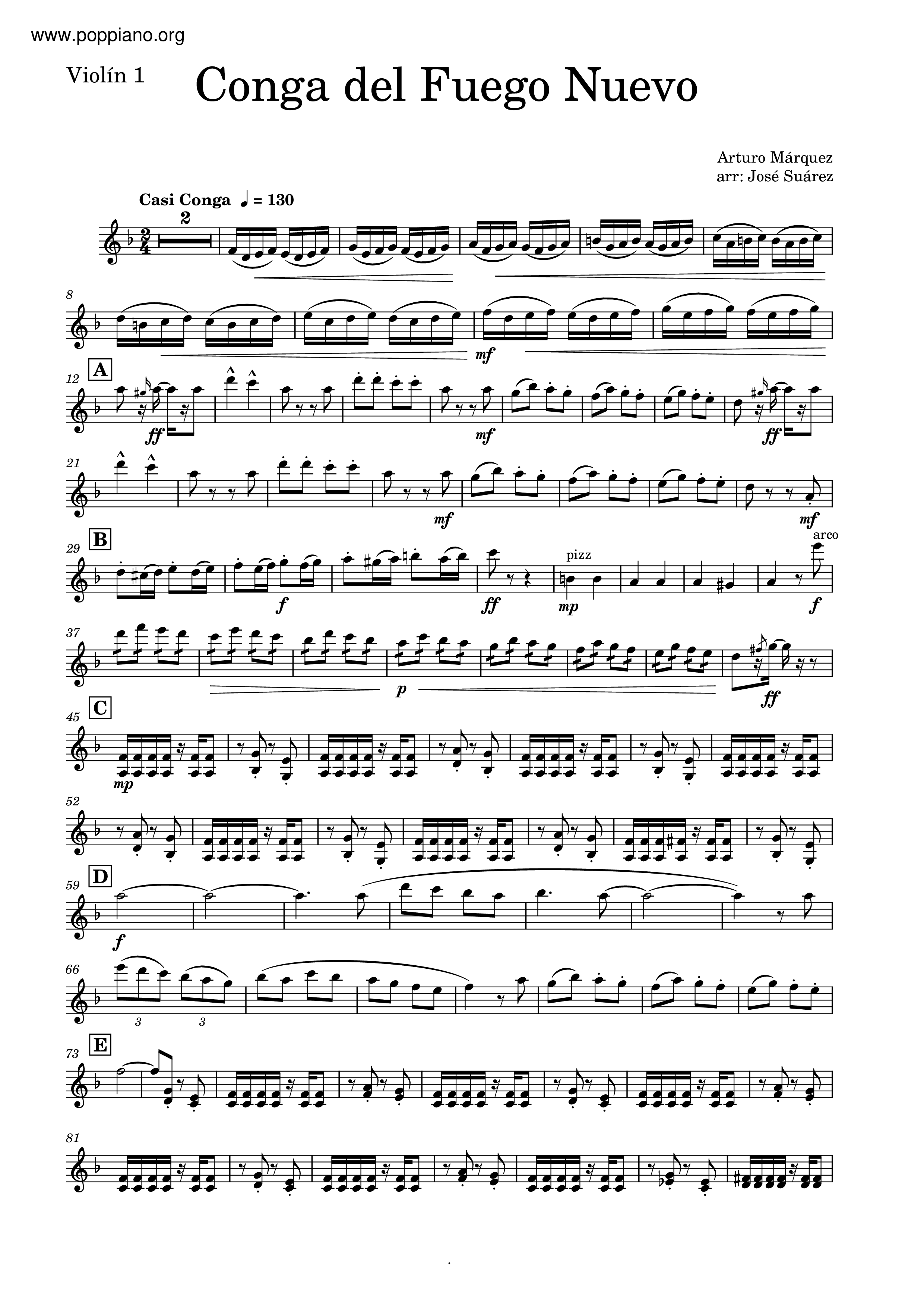 ★Arturo Márquez Conga Del Fuego Nuevo メロディpdf 香港ポップピアノ協会 無料PDF楽譜