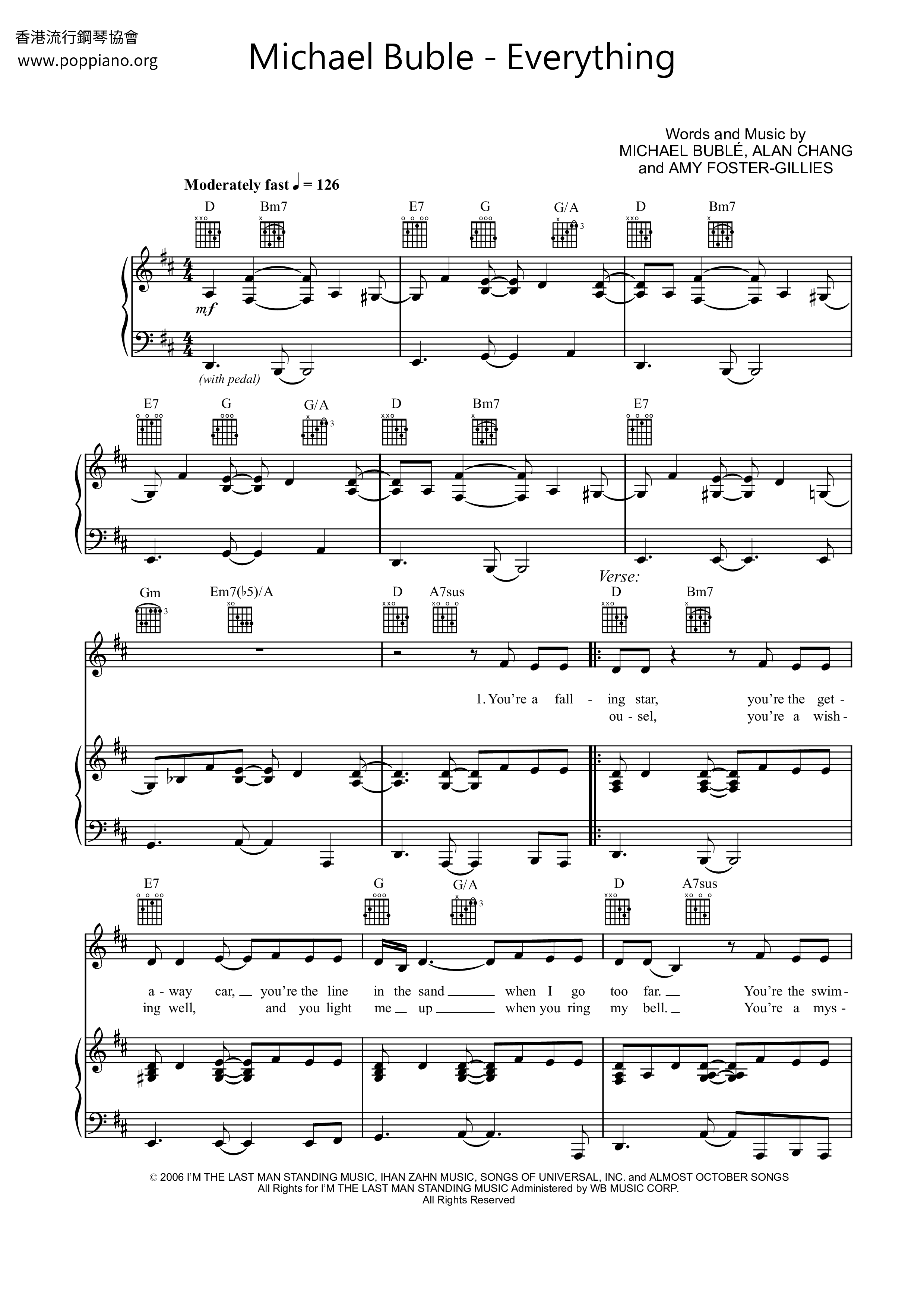 Everything PDF無料ピアノ譜 gakufu 香港ポップピアノ協会 ★