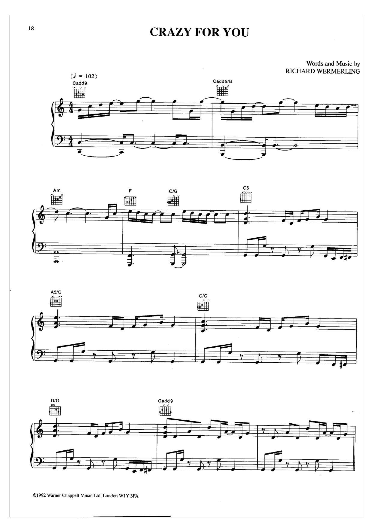 Crazy For You PDF琴譜免費下載 香港流行鋼琴協會 ★