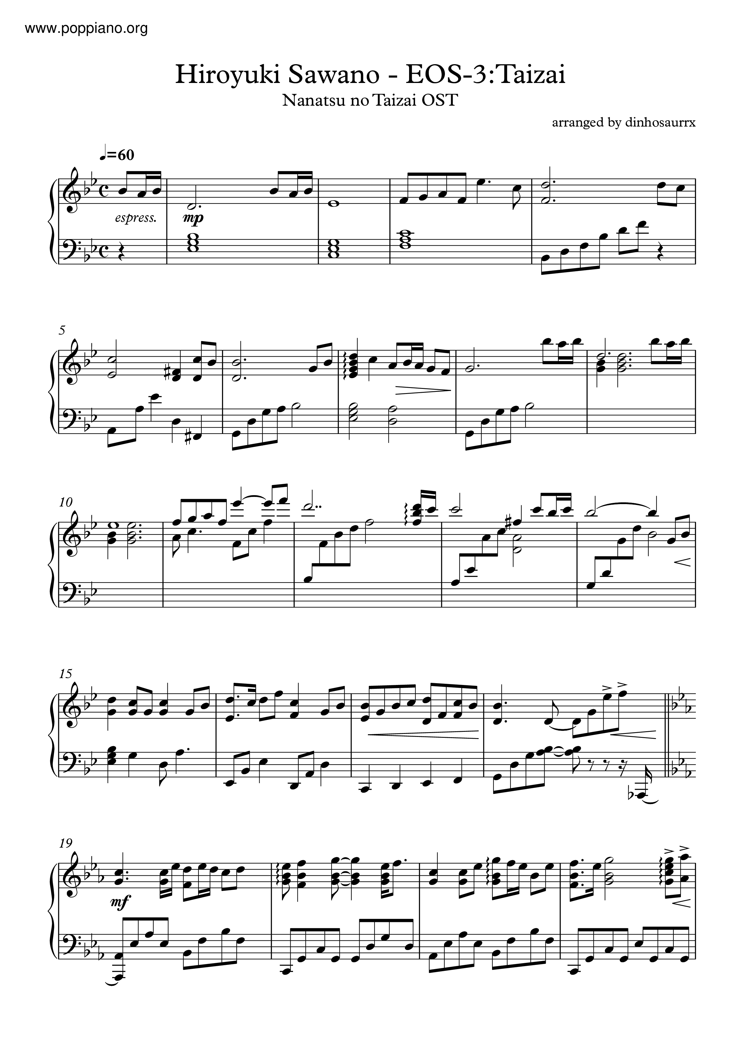EOS-3: Taizai - Nanatsu no Taizai琴譜