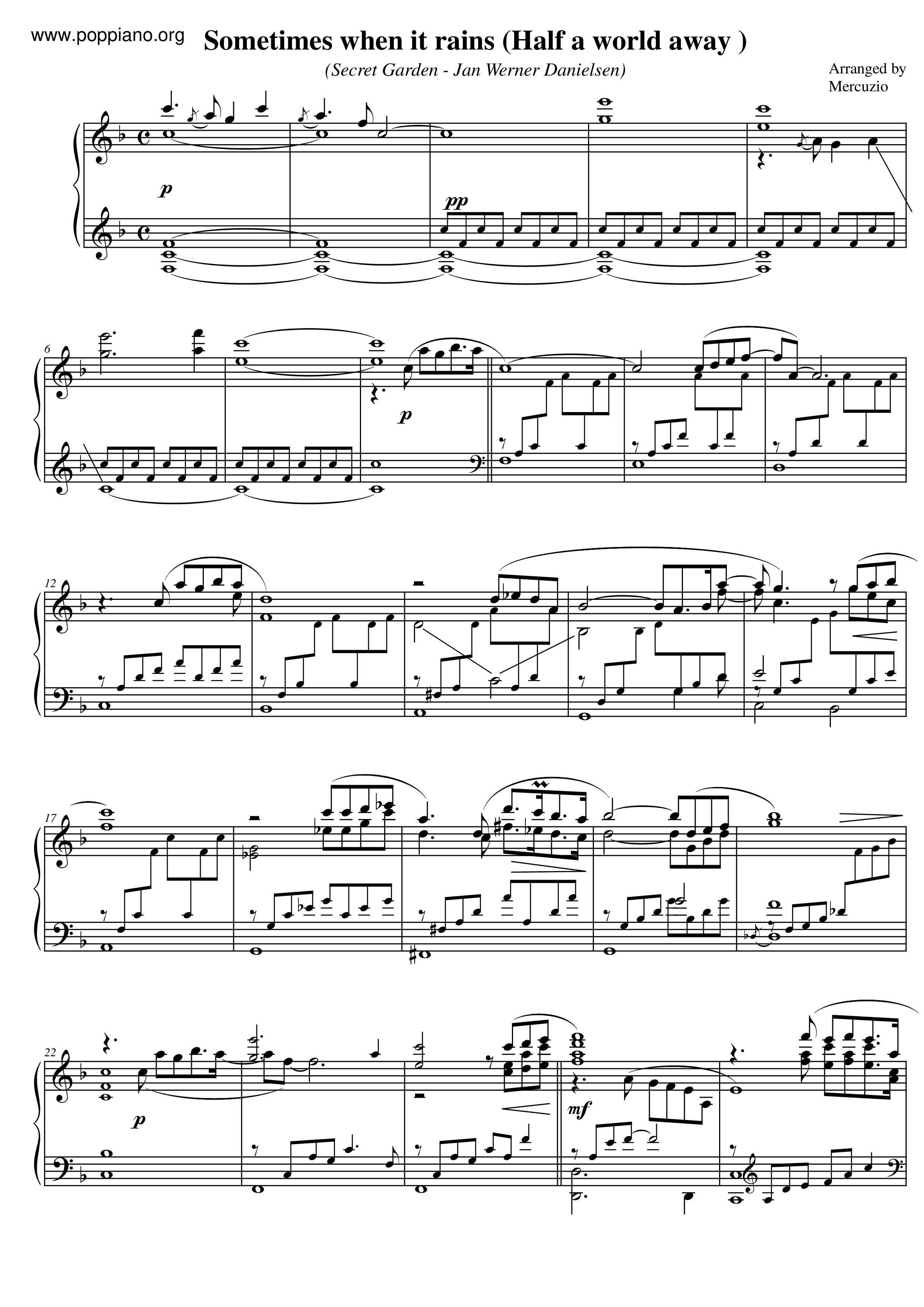 Korean drama sometimes when it rains sheet music pdf free score