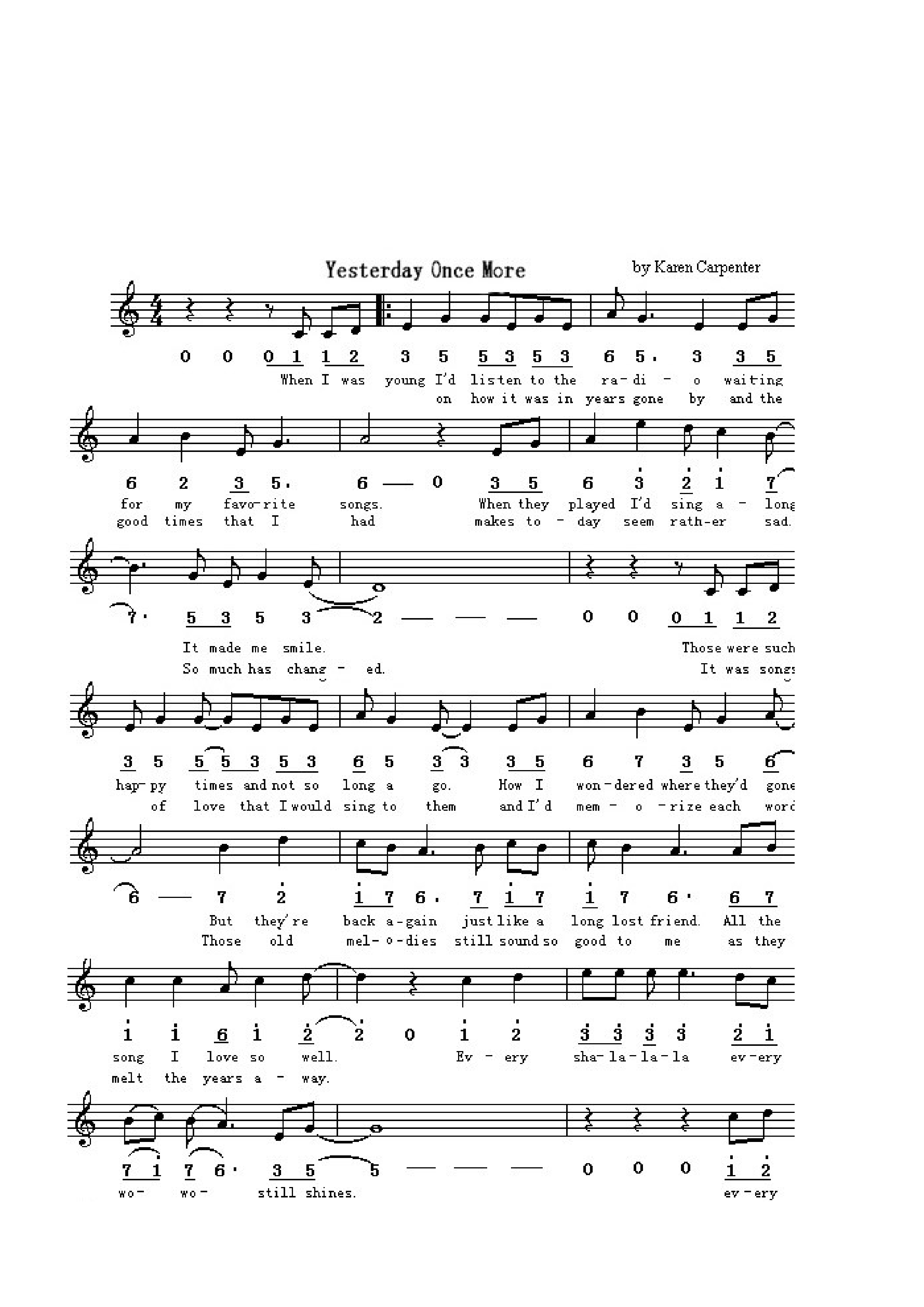 Carpenters yesterday once more pdf 