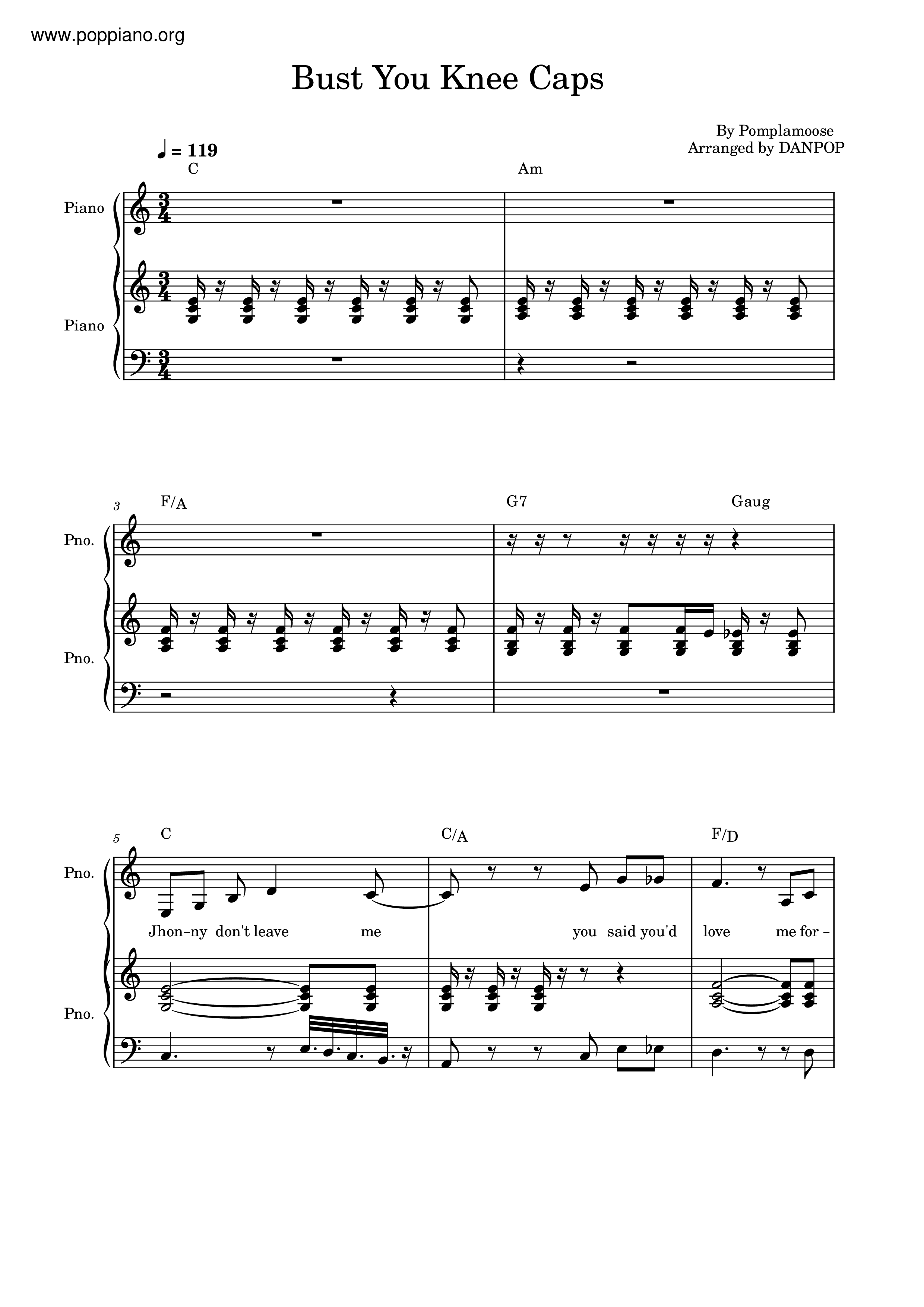 PomplamooseBust Your Knee Caps Sheet Music pdf, Free Score Download ★
