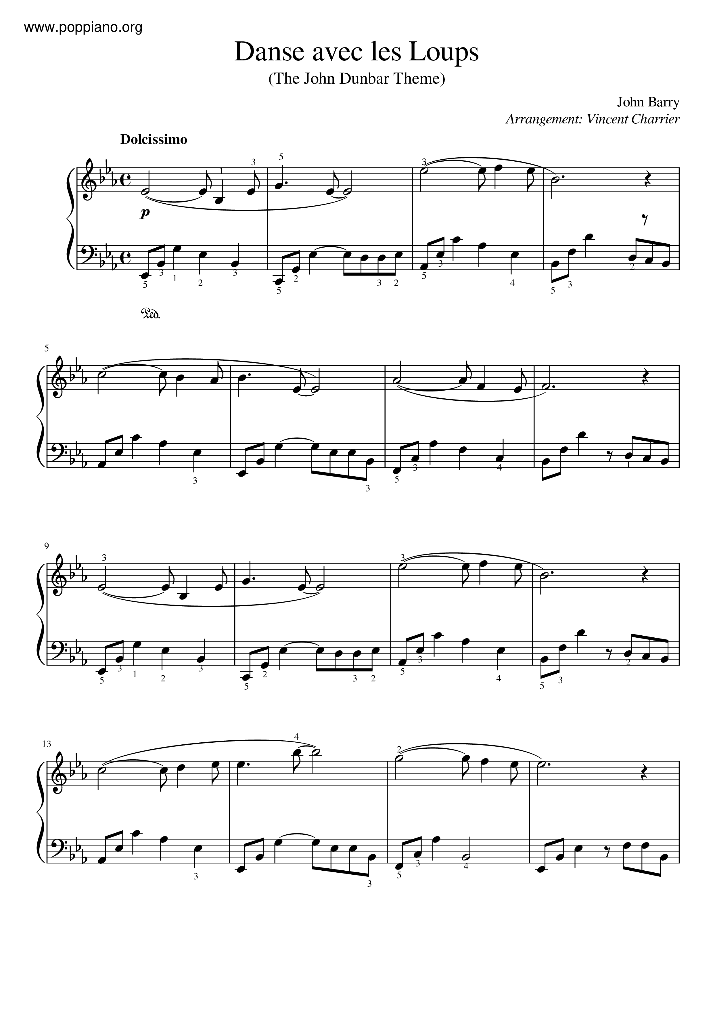 John BarryDances With Wolves Sheet Music pdf, Free Score Download ★