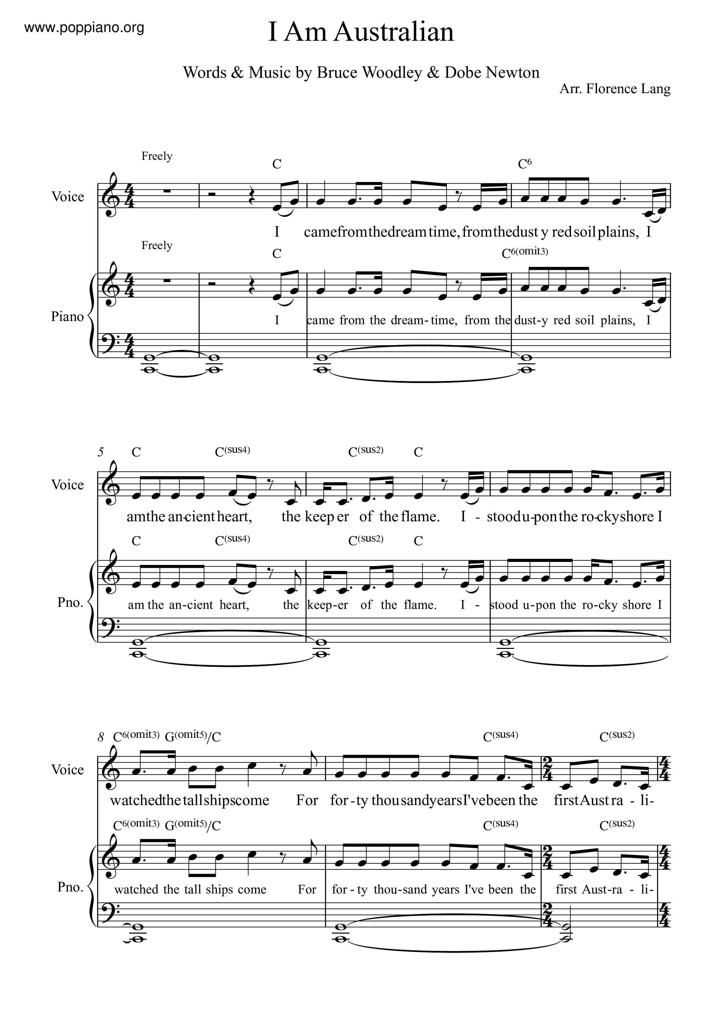 The SeekersI Am Australian Sheet Music pdf, Free Score Download ★