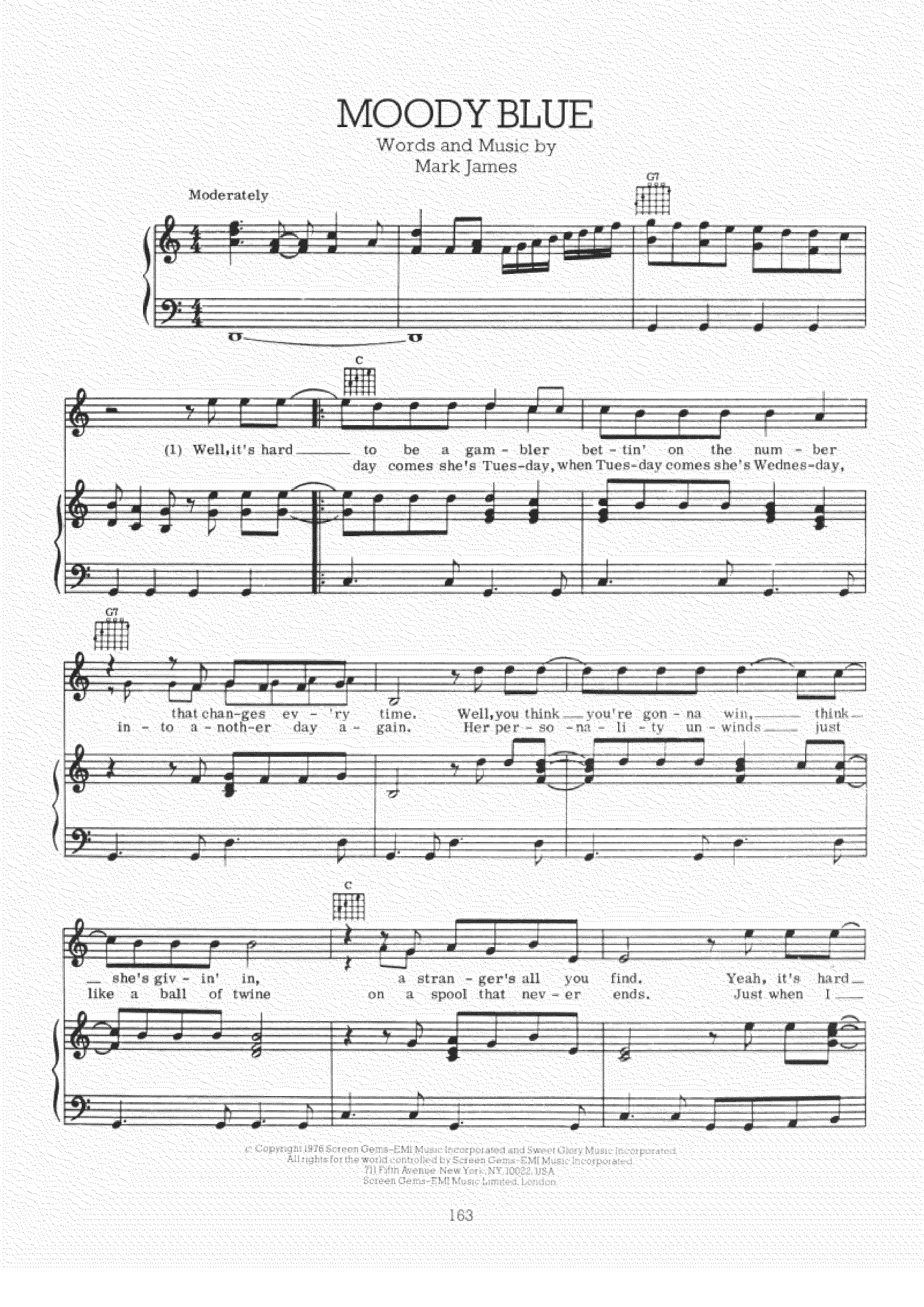 Elvis Presley-Moody Blue Sheet Music pdf, - Free Score Download ★
