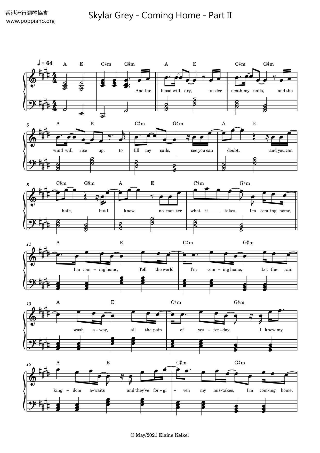 Skylar Home Part II Sheet Music pdf, Free Score Download ★