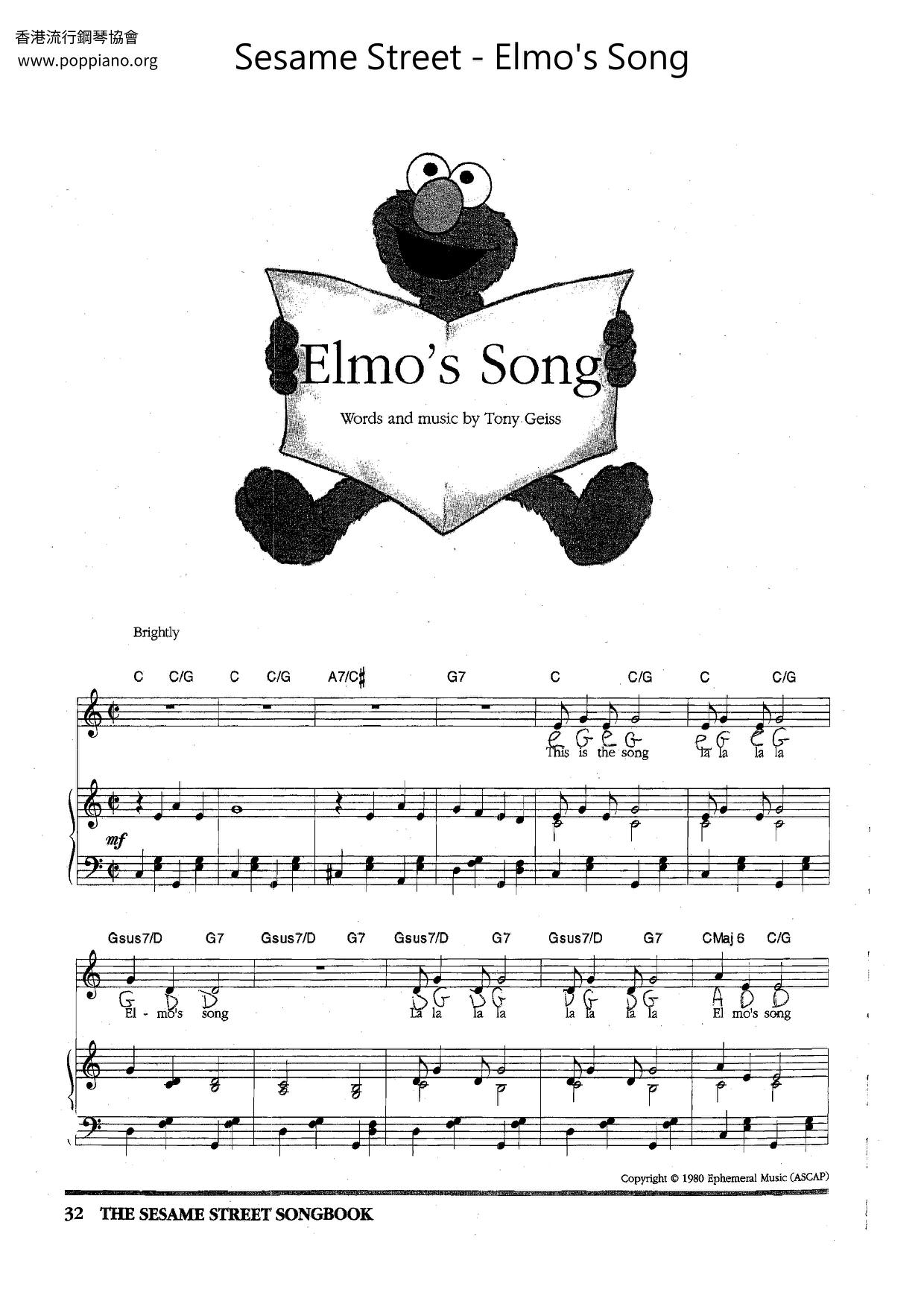 Elmo's Song琴譜