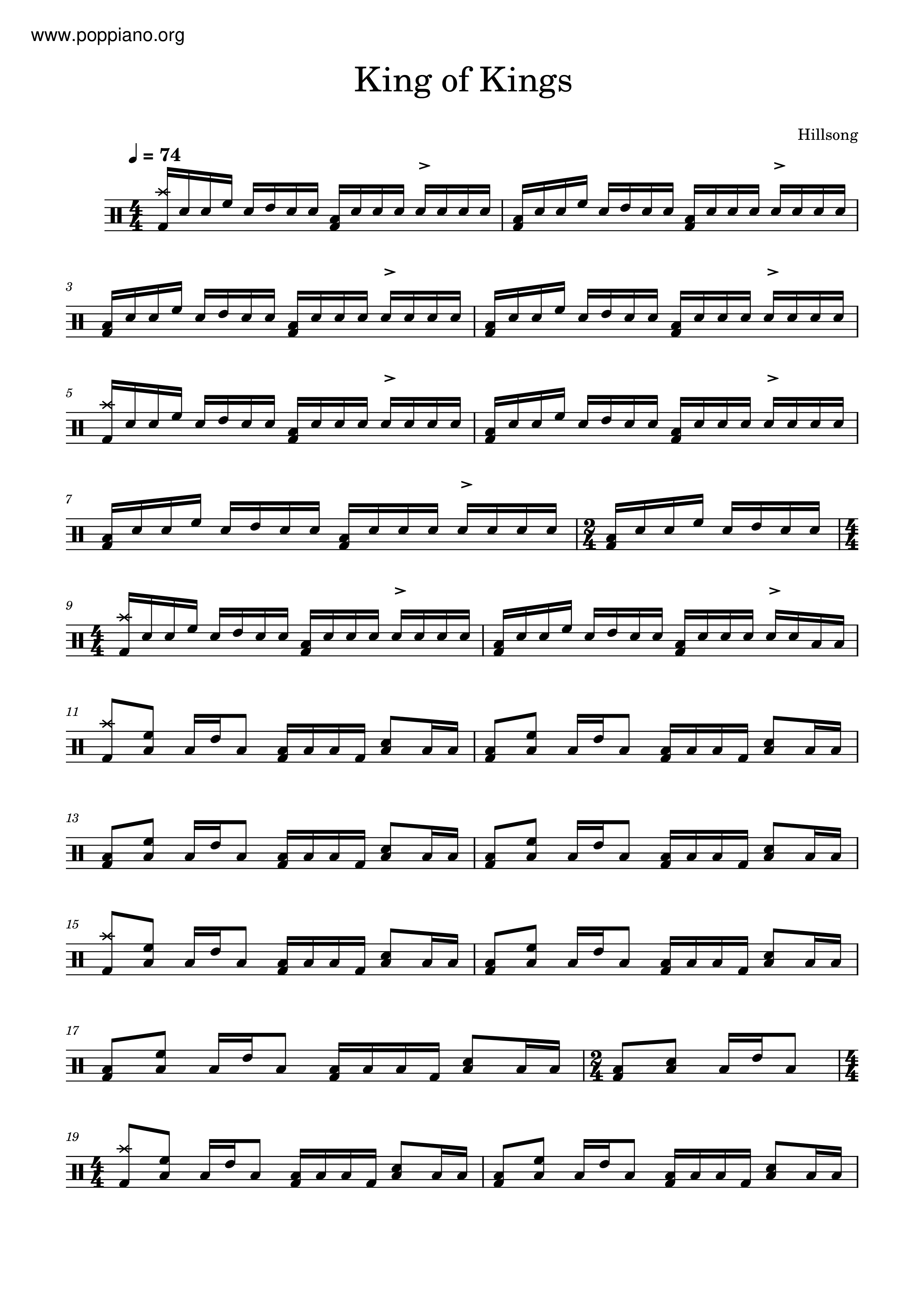 king of kings Sheet Music / Piano Score Free PDF Download HK Pop