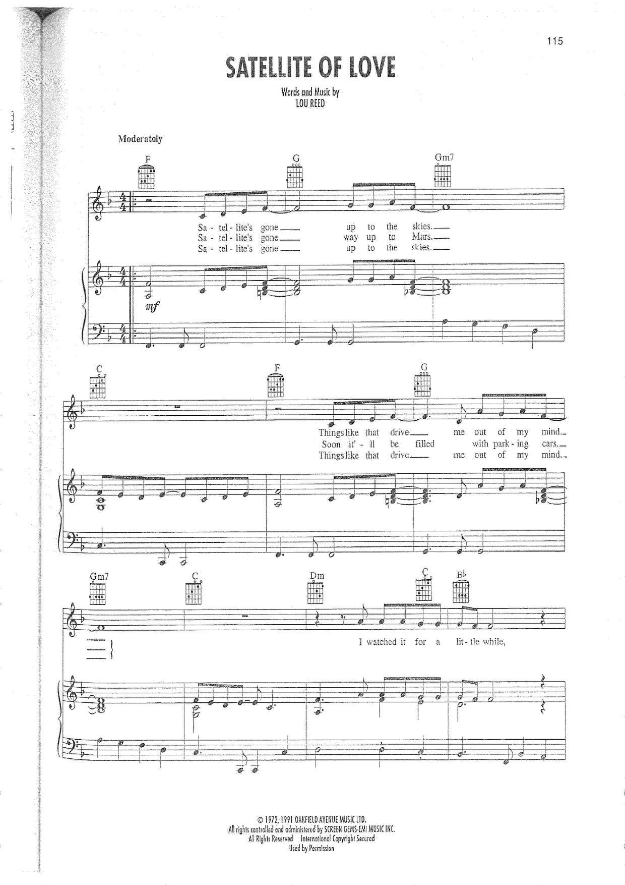 Lou ReedSatellite Of Love Sheet Music pdf, Free Score Download ★