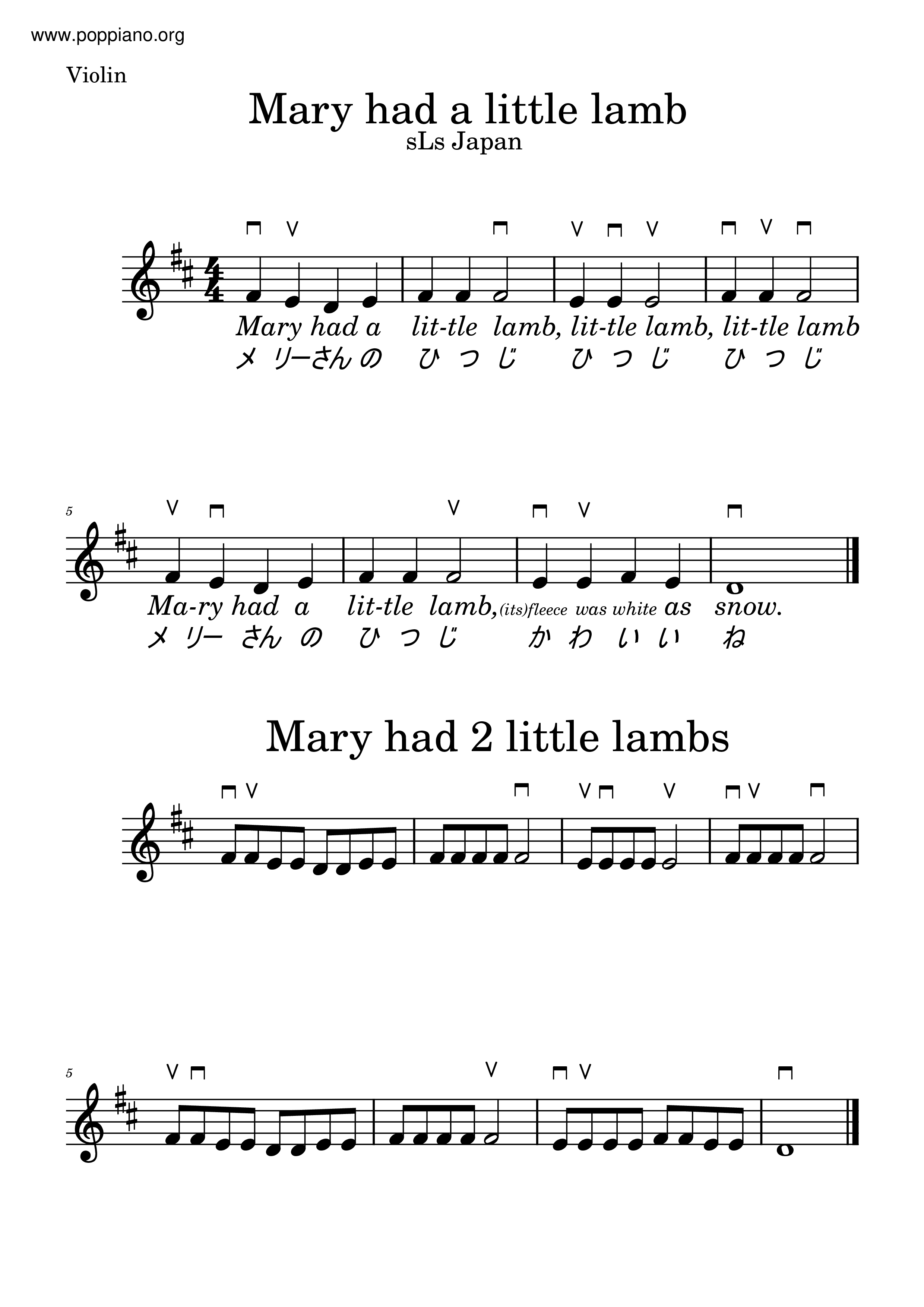 Mary Had A Little Lamb琴譜