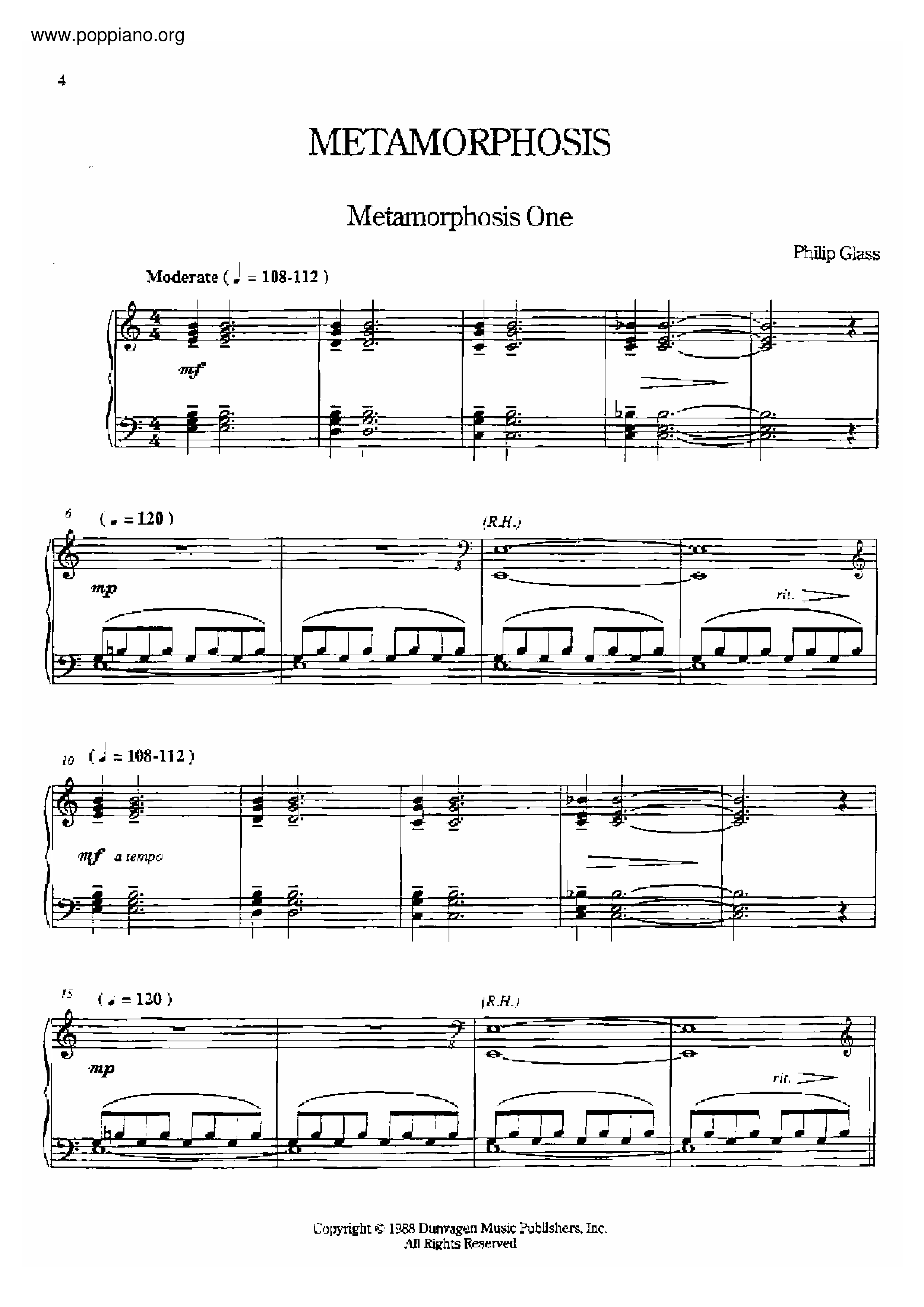 Metamorphosis琴譜