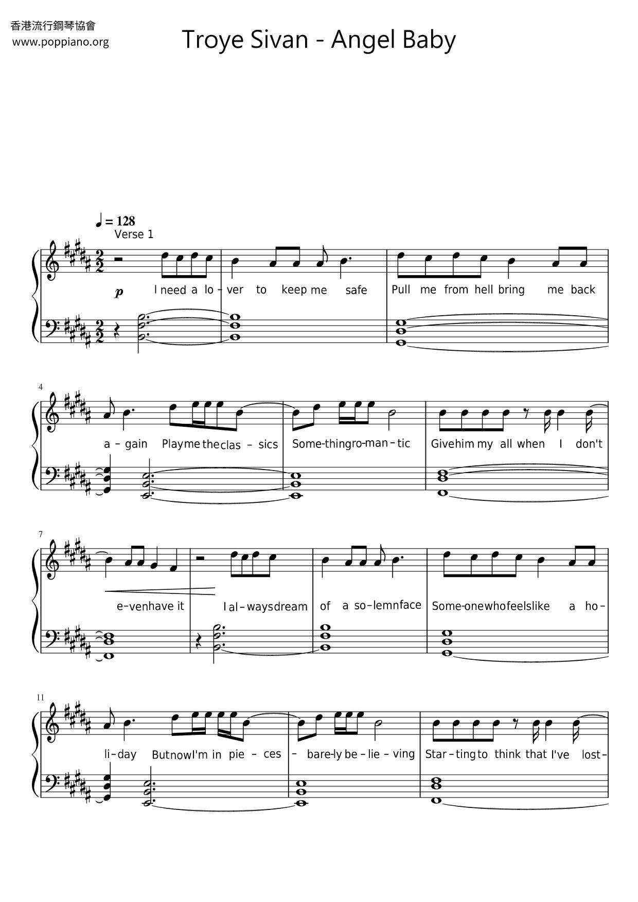 Troye SivanAngel Baby Sheet Music pdf,  Free Score Download ★