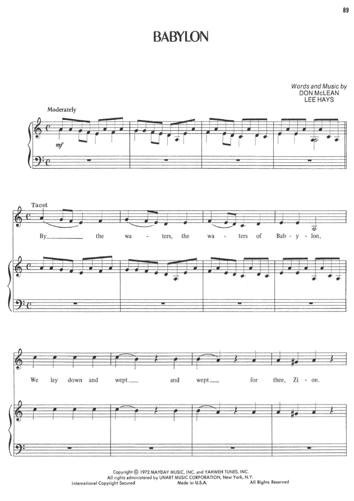 Don Mclean Babylon Sheet Music Pdf Free Score Download don-mclean-babylon-sheet-music-pdf-free-score-download