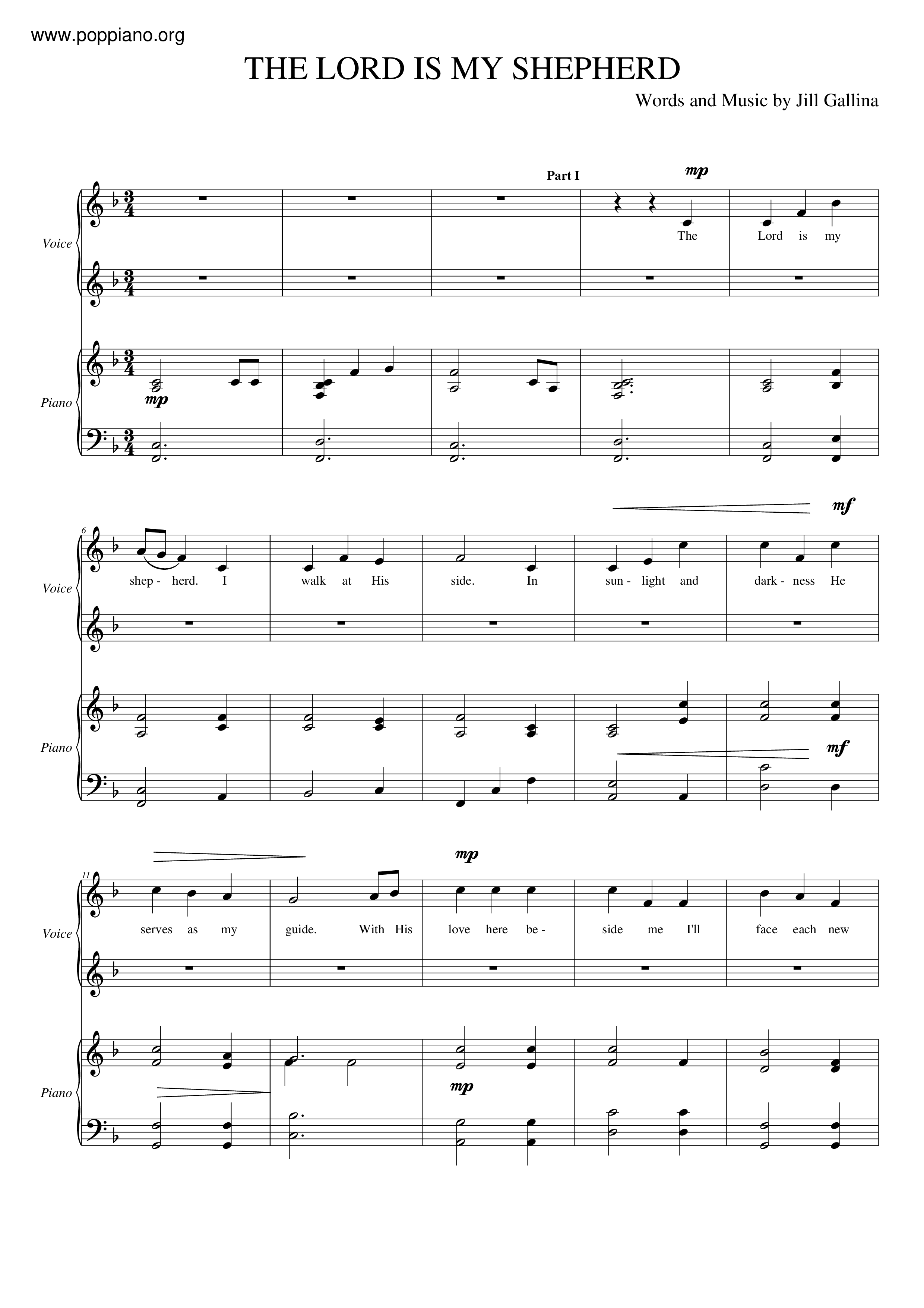 The Lord Is My Shepherd琴譜