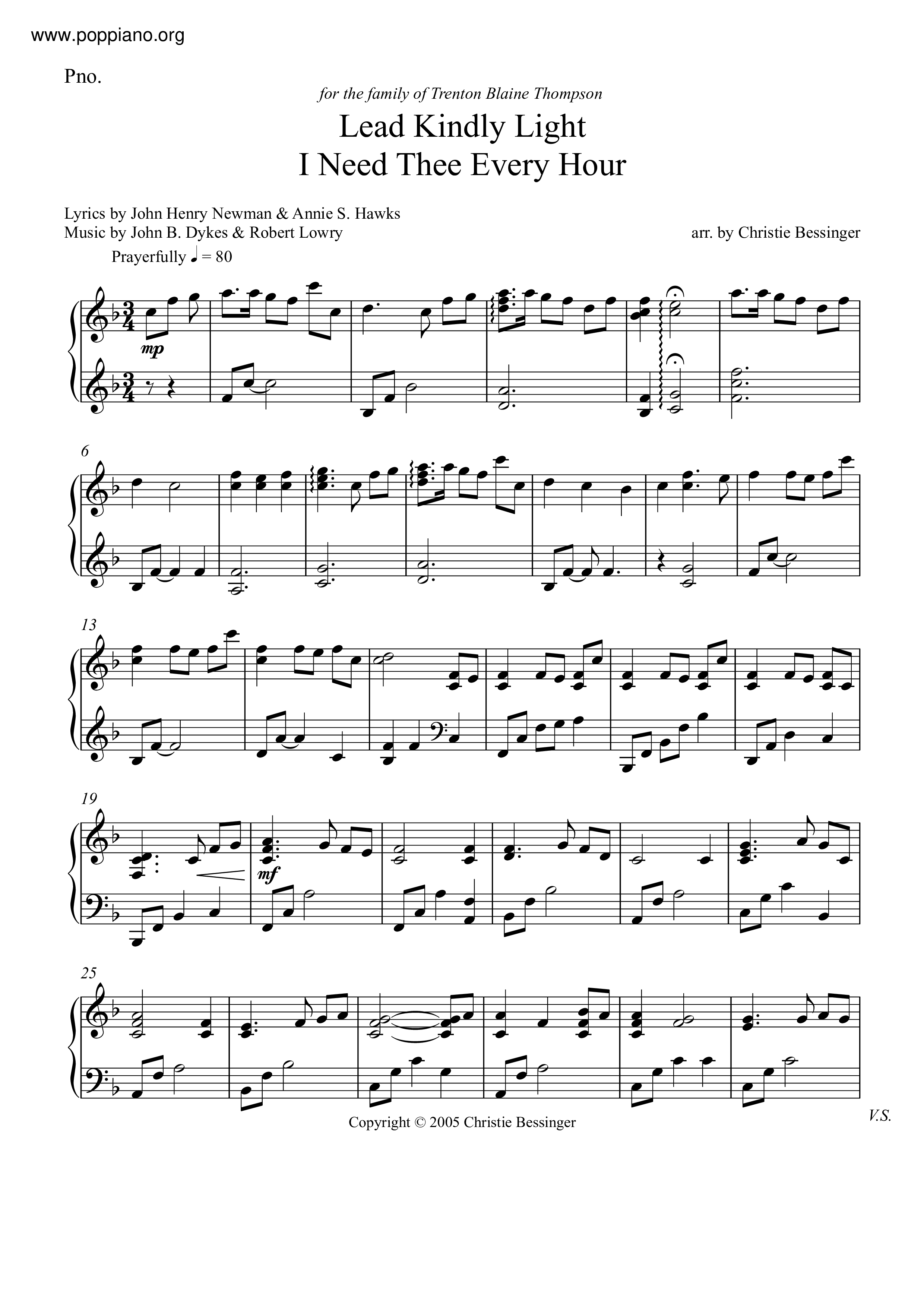 hymnLead Kindly Light Sheet Music pdf, Free Score Download ★