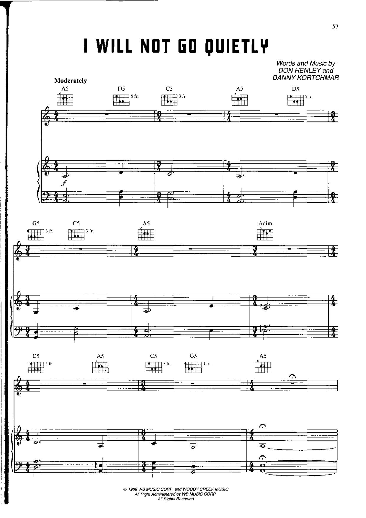 Don Henley I Will Not Go Quietly Don Henley-I Will Not Go Quietly Sheet Music pdf, - Free Score Download ★