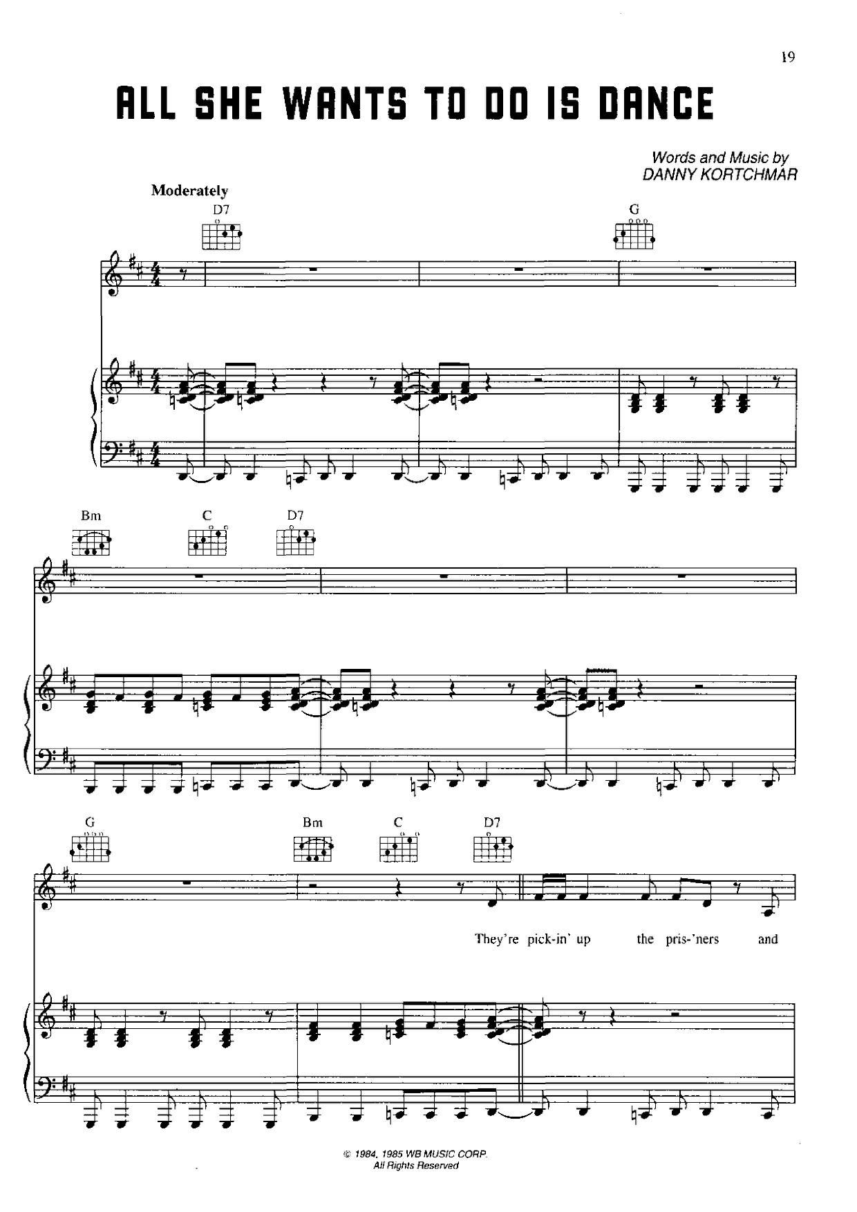 Don HenleyAll She Wants To Do Is Dance Sheet Music pdf, Free Score Download ★ Don HenleyAll She Wants To Do Is Dance Sheet Music pdf, Free Score Download ★