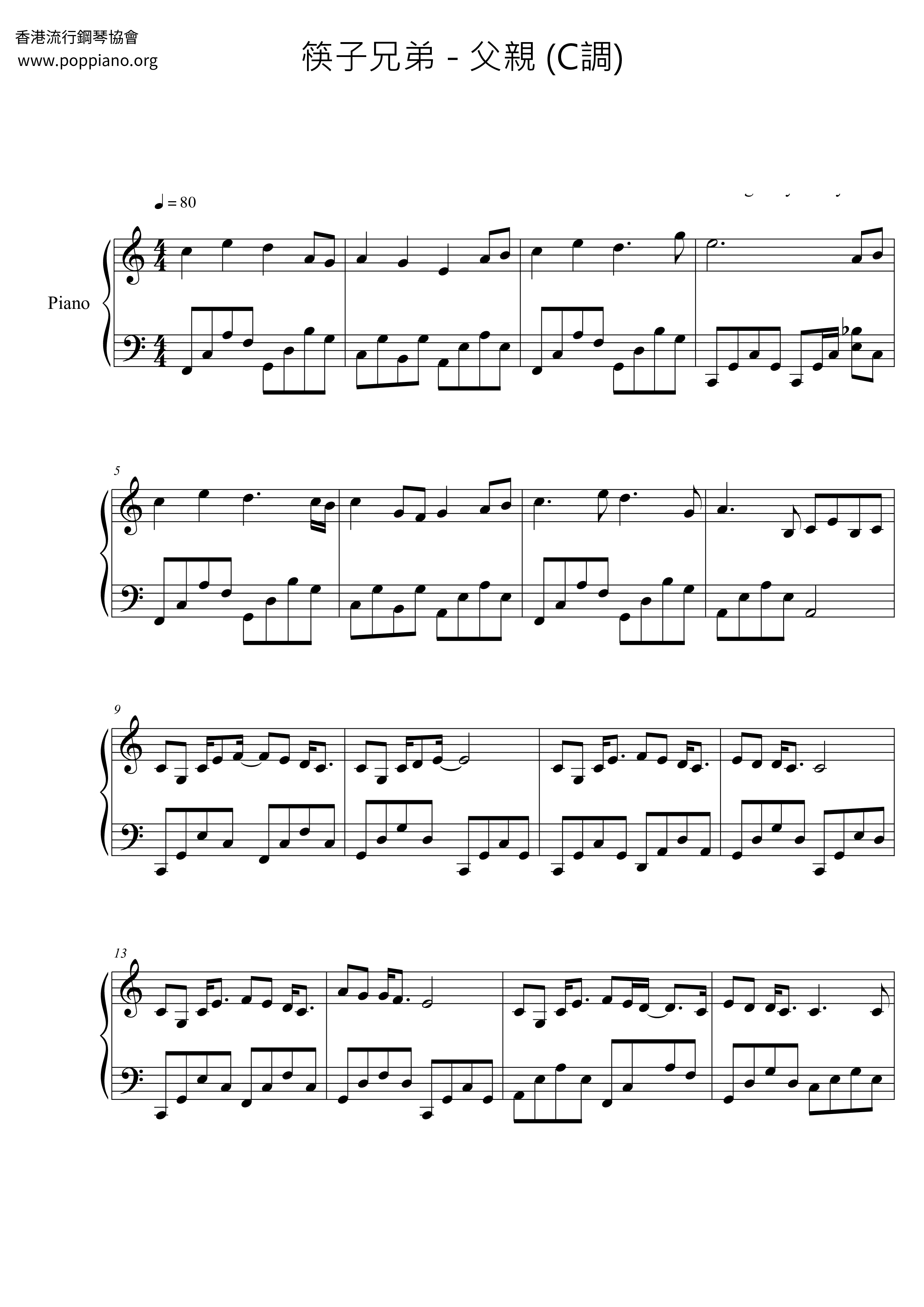 Chopstick brothers father sheet music pdf free score download 