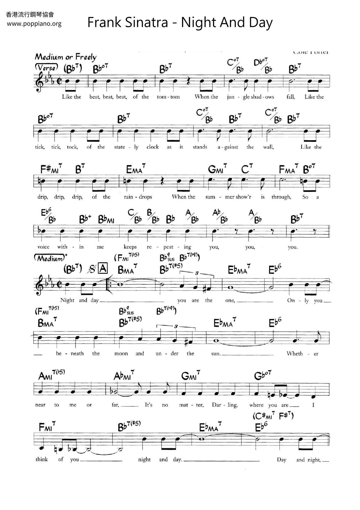 ☆ George Gershwin-Night And Day Sheet Music pdf, -ナイト・アンド
