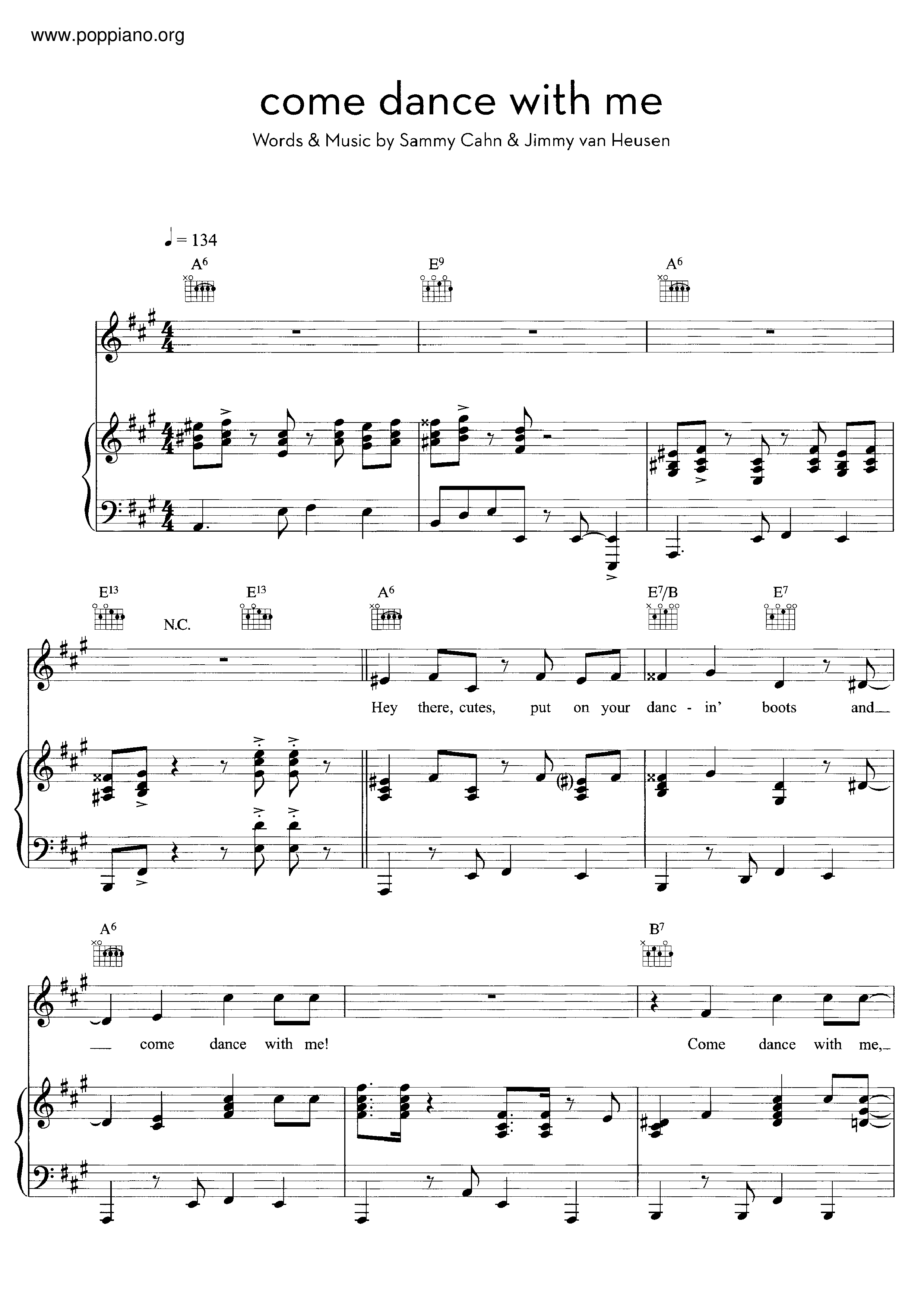 Come Dance With Me PDF無料ピアノ譜 gakufu 香港ポップピアノ協会 ★