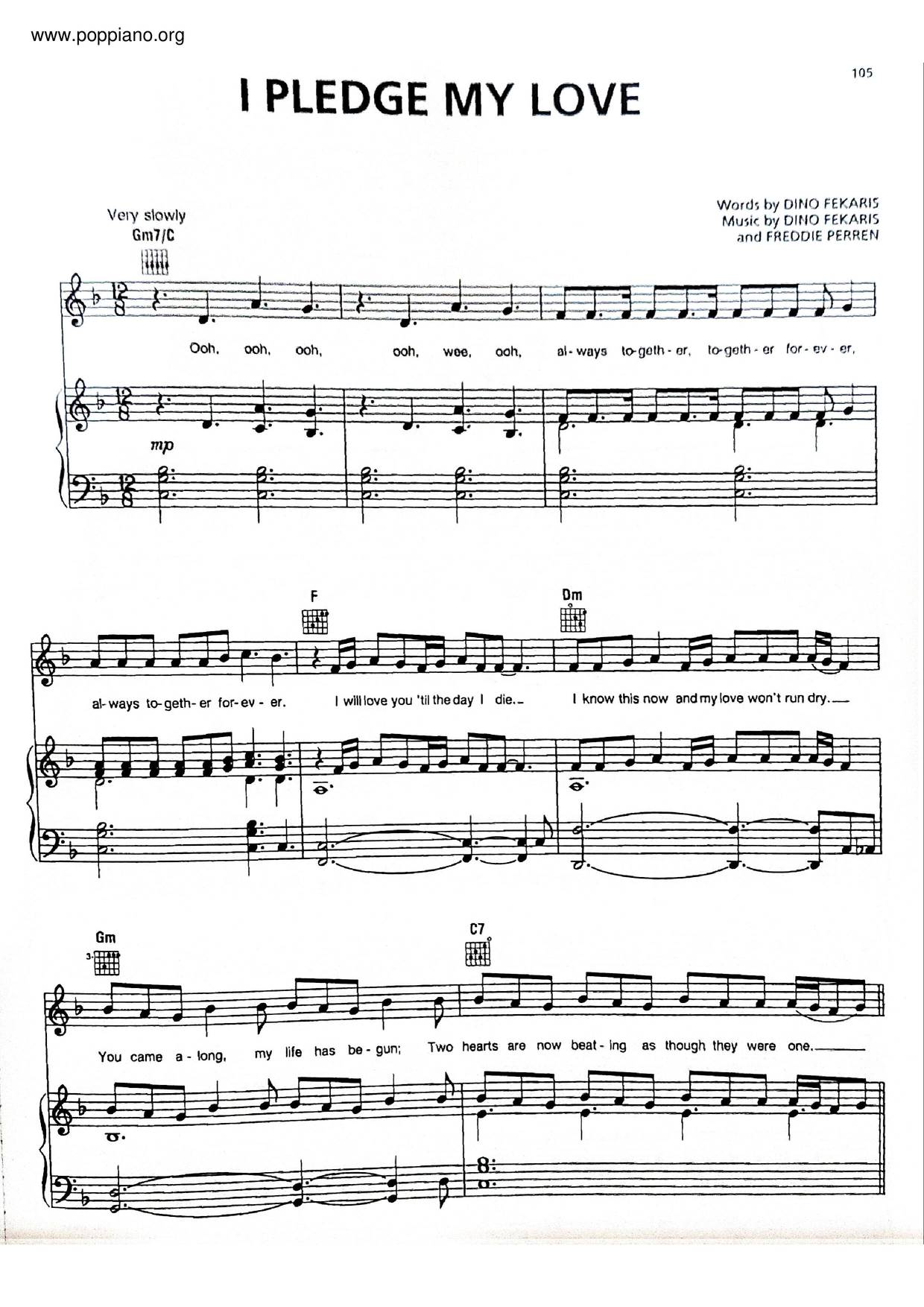 Peaches & HerbI Pledge My Love Sheet Music pdf, Free Score Download ★