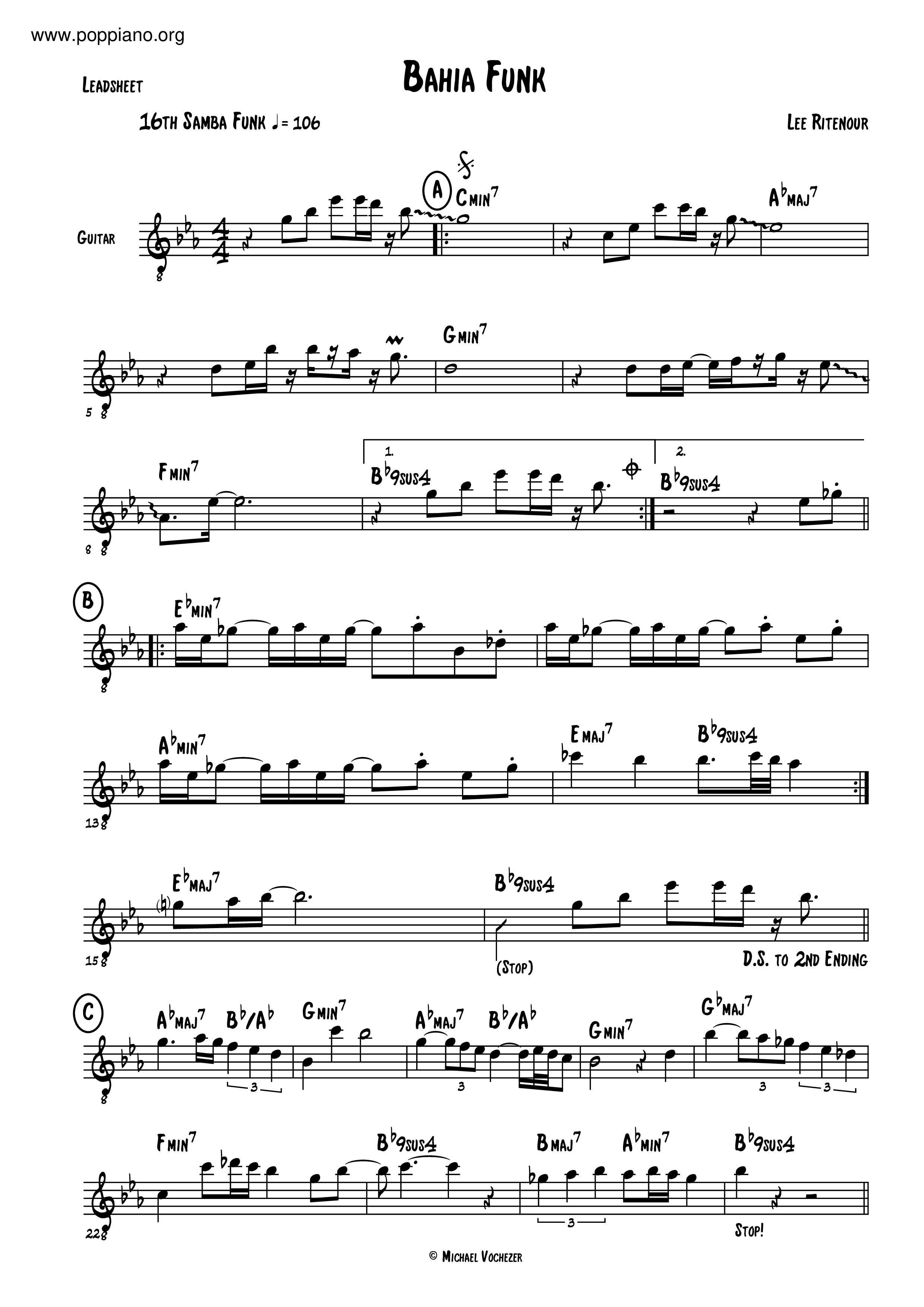 Lee Ritenour-Bahia Funk Sheet Music pdf, - Free Score Download ★