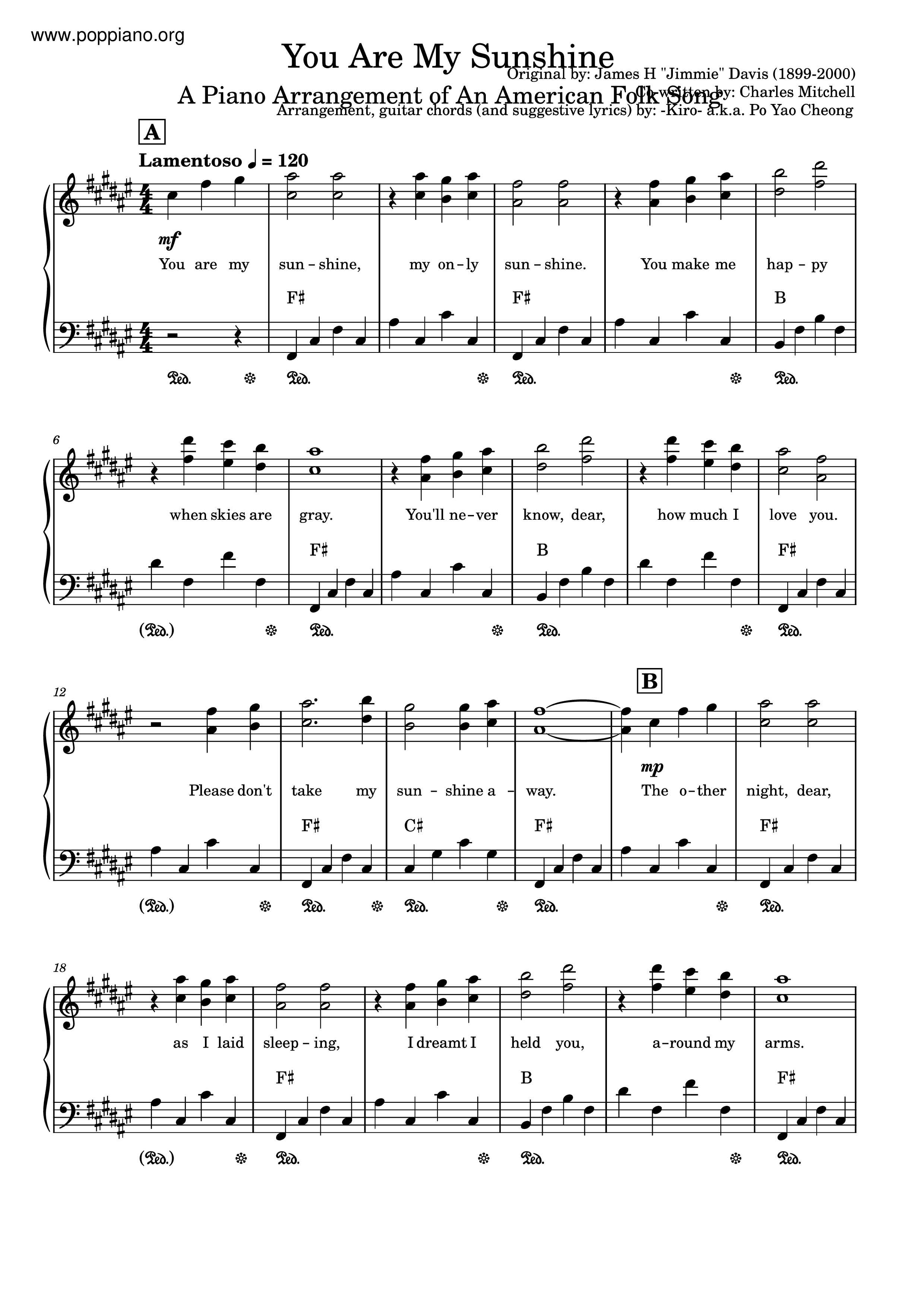 23 You Are My Sunshine Sheet Music Pdf IslamSabeeh