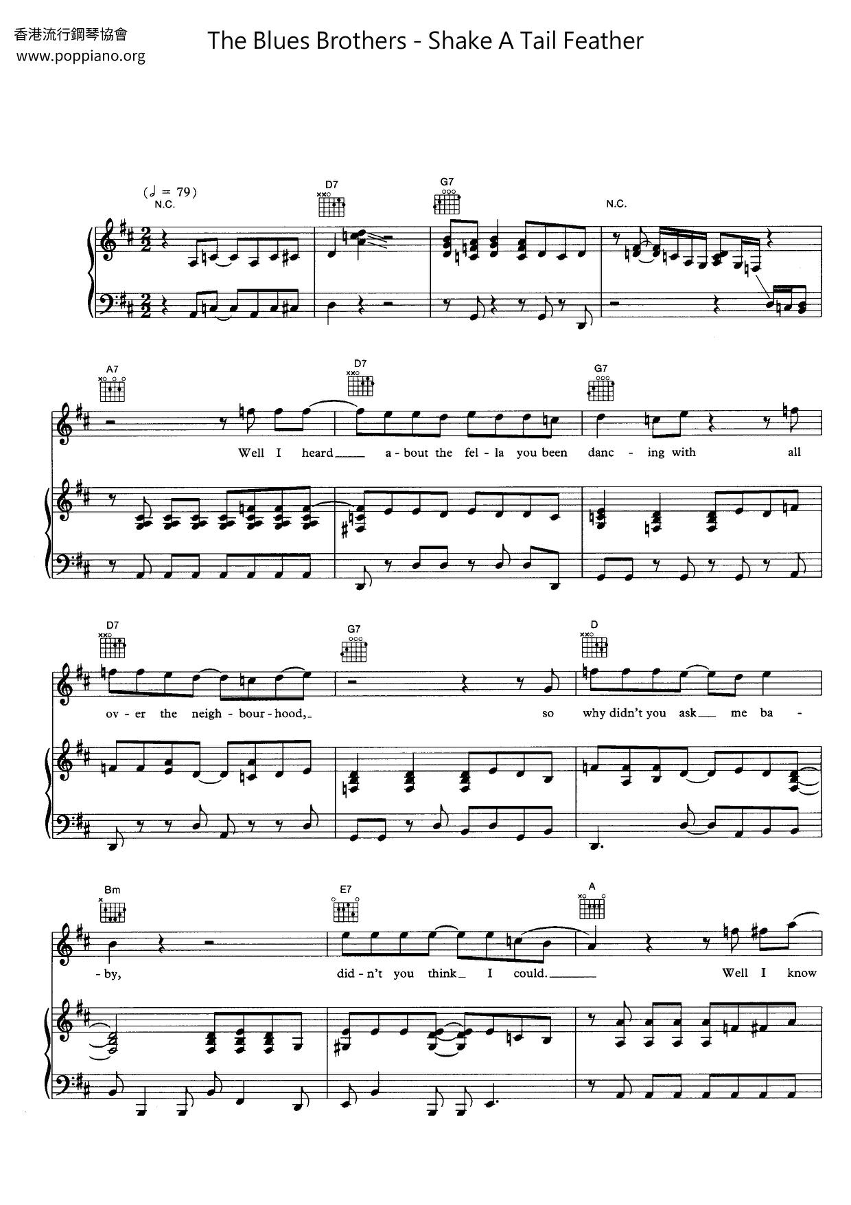 Shake A Tail Feather (Feat. Ray Charles)琴譜