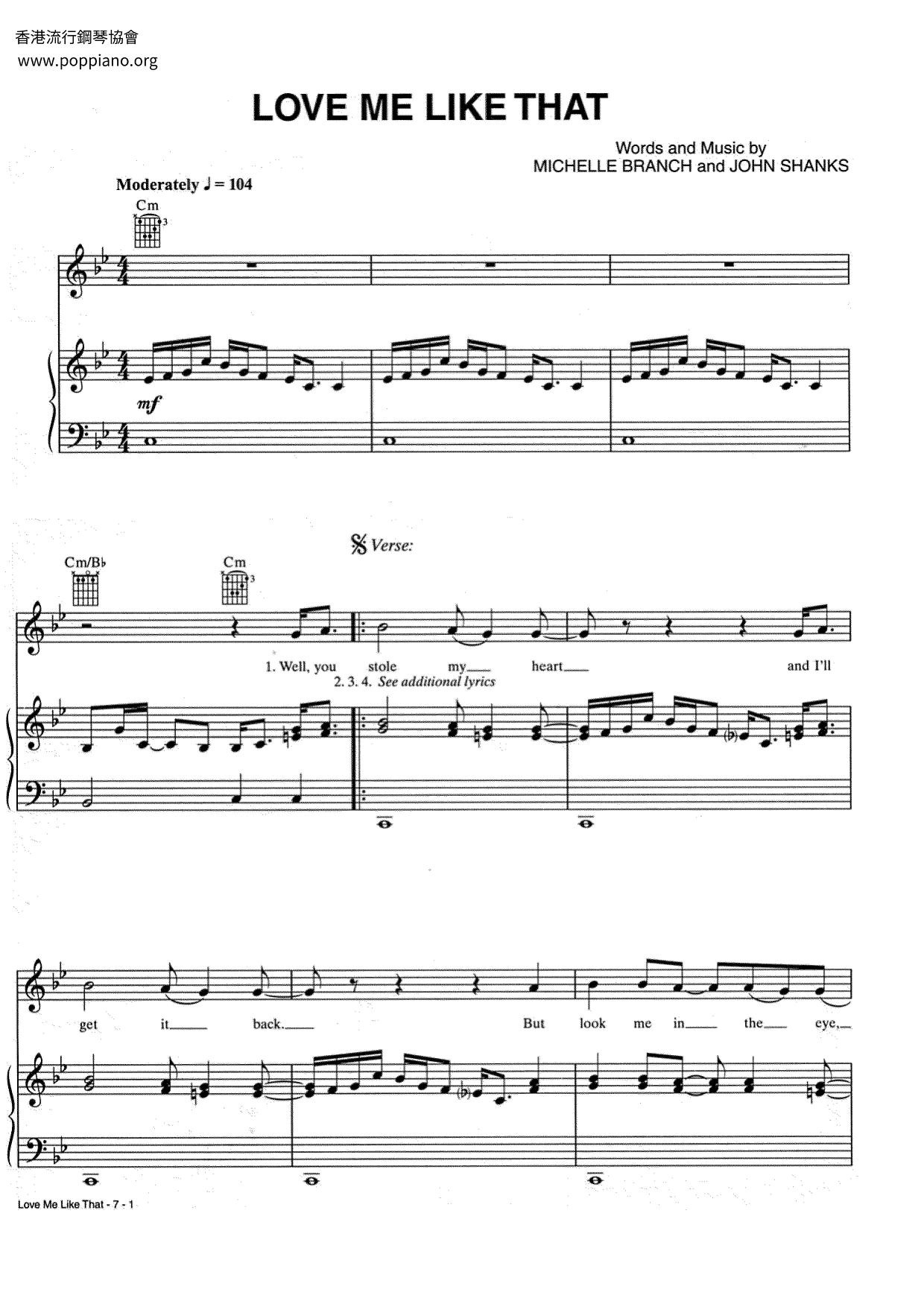 michelle-branch-love-me-like-that-sheet-music-pdf-free-score-download