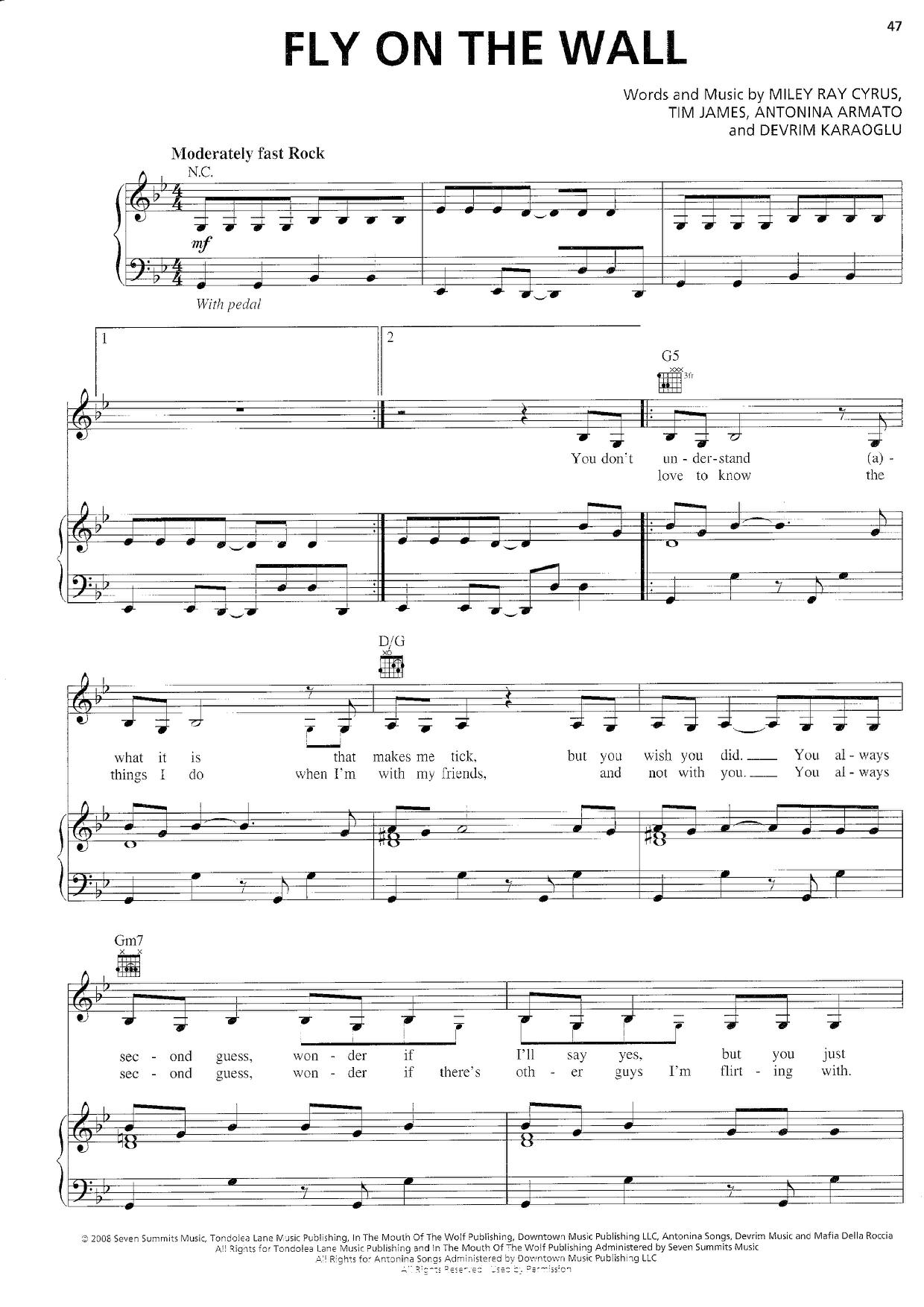 fly on the wall Sheet Music Piano Score Free PDF Download HK Pop