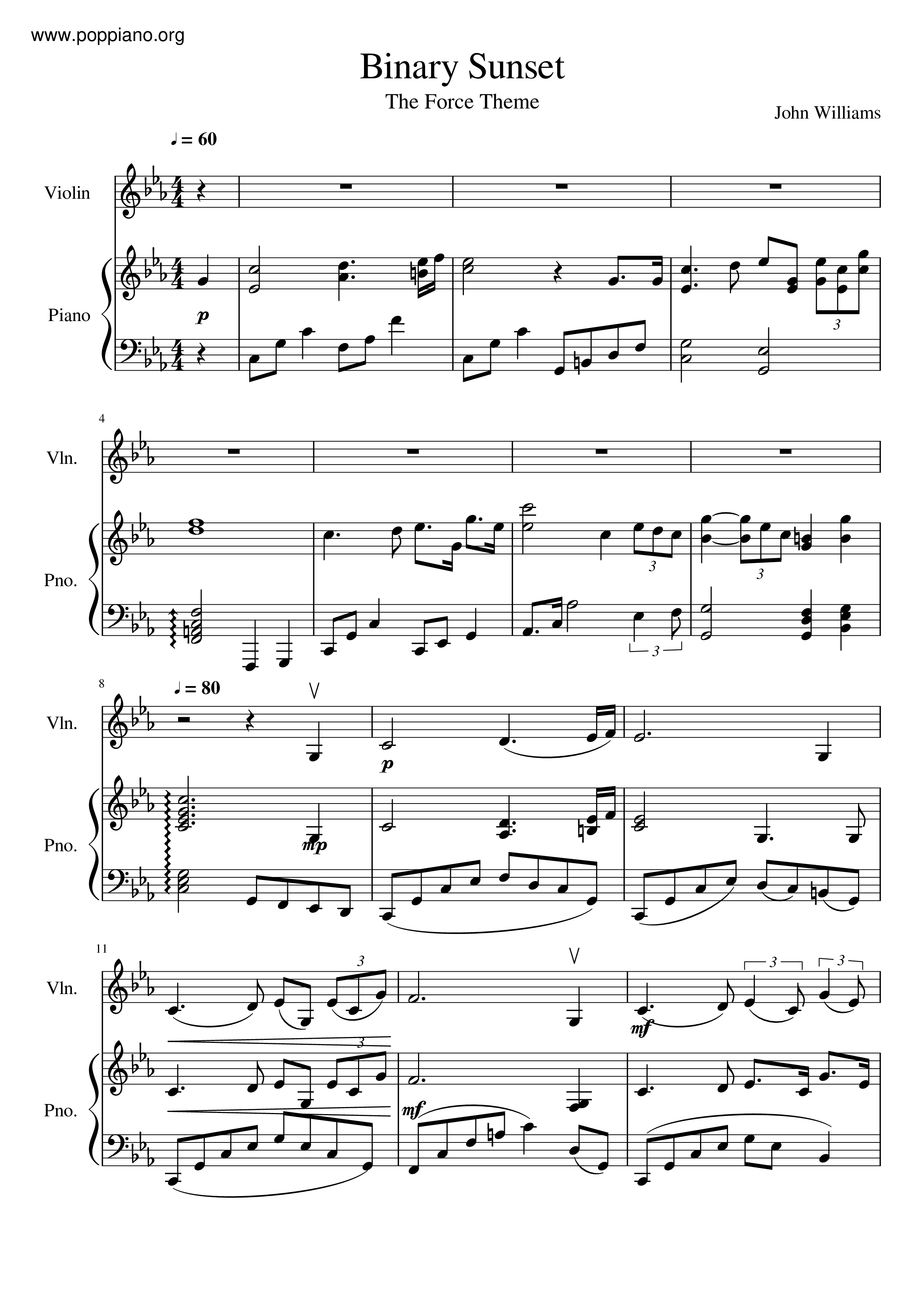 John Williams Star Wars Binary Sunset pdf John Williams Star Wars Binary Sunset pdf
