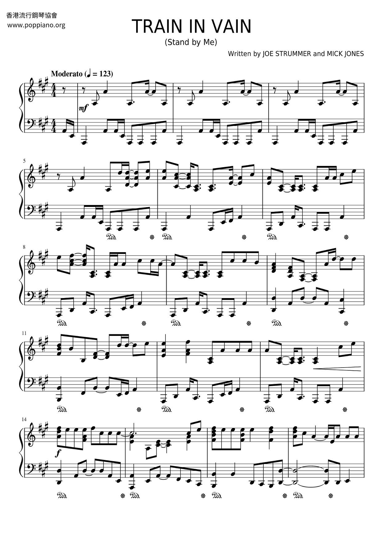 Train In Vain (Stand By Me)琴譜