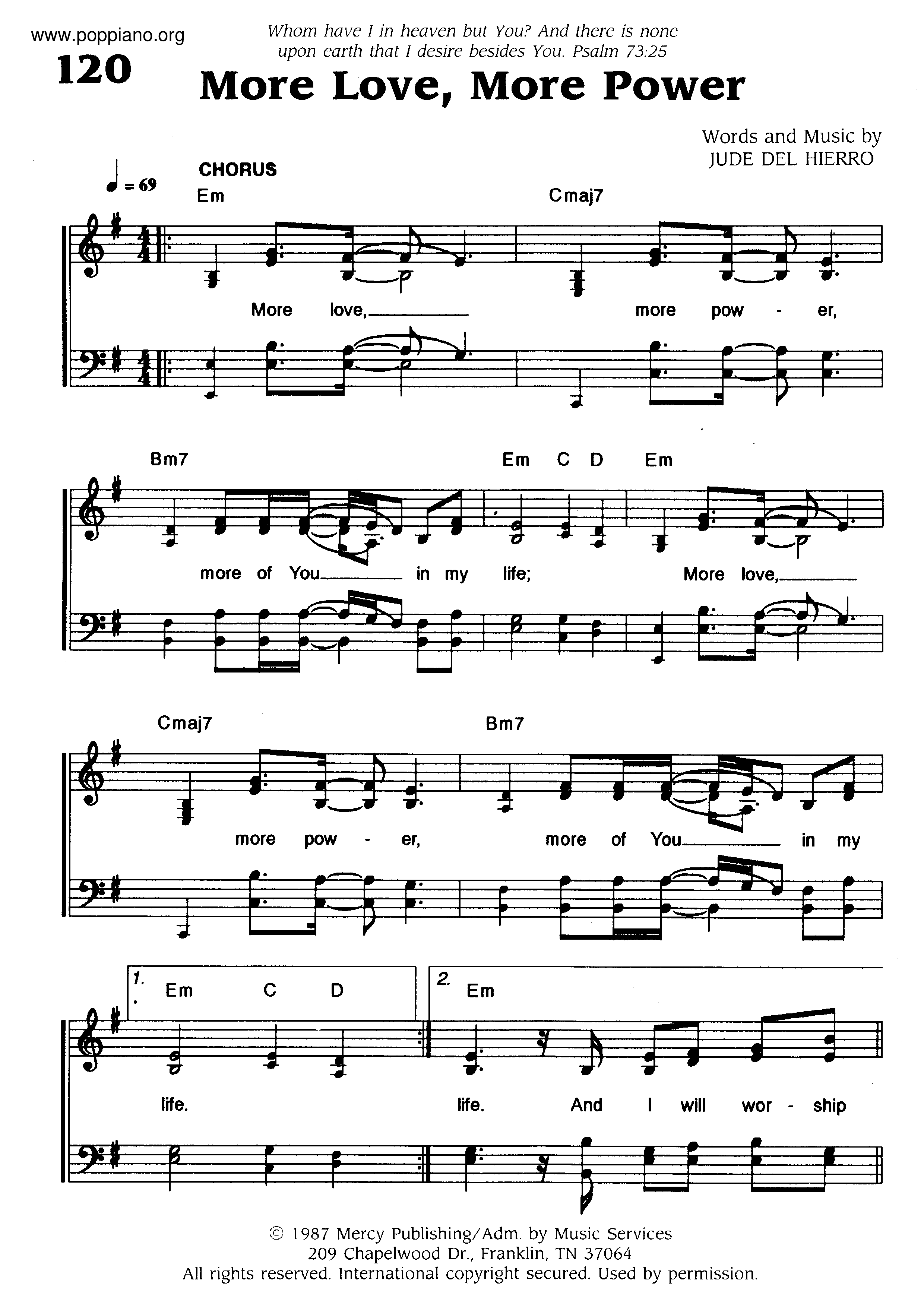 HymnMore Love, More Power Sheet Music pdf, Free Score Download ★