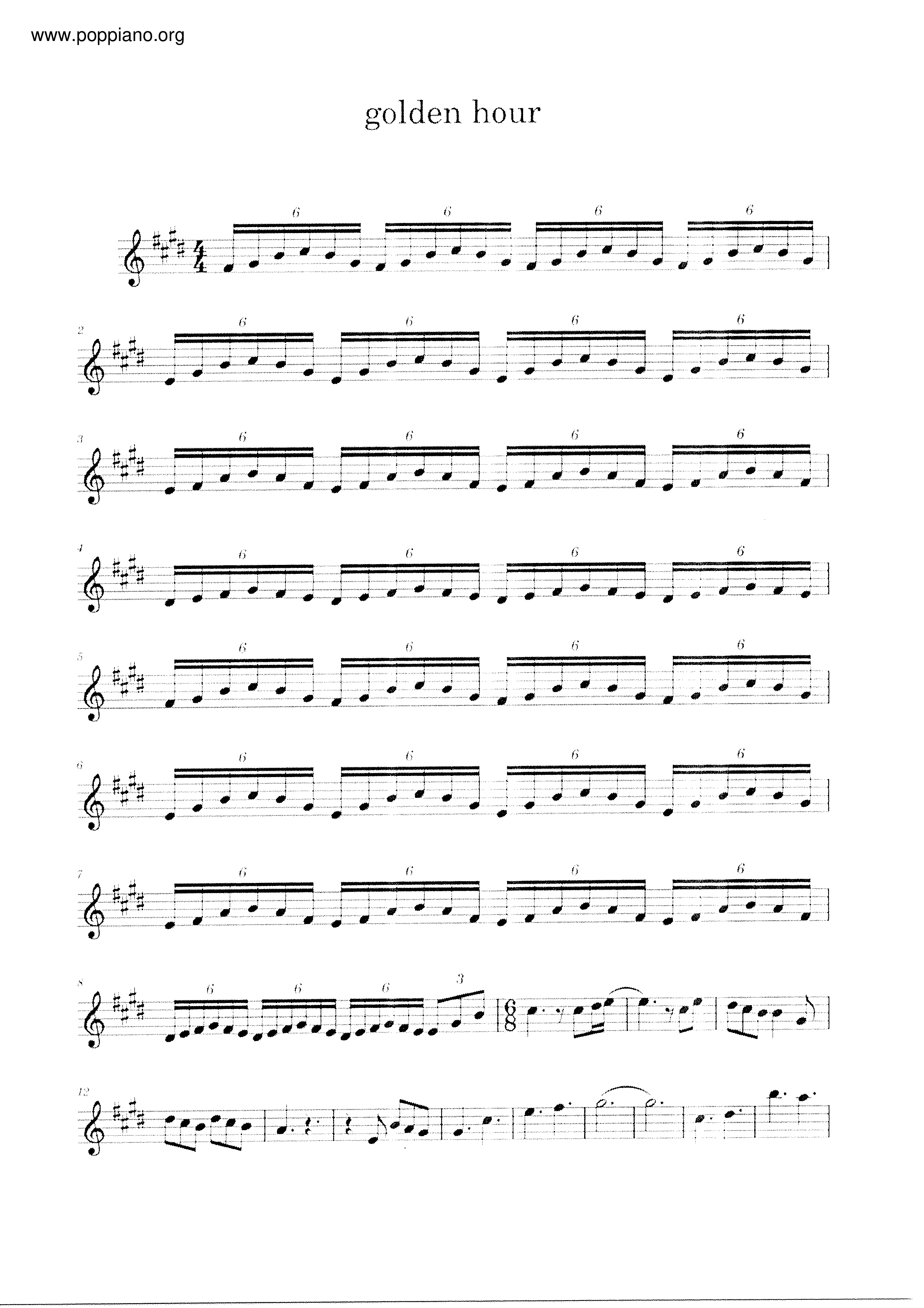 JVKE-Golden Hour 小提琴谱pdf-香港流行钢琴协会琴谱下载 ★