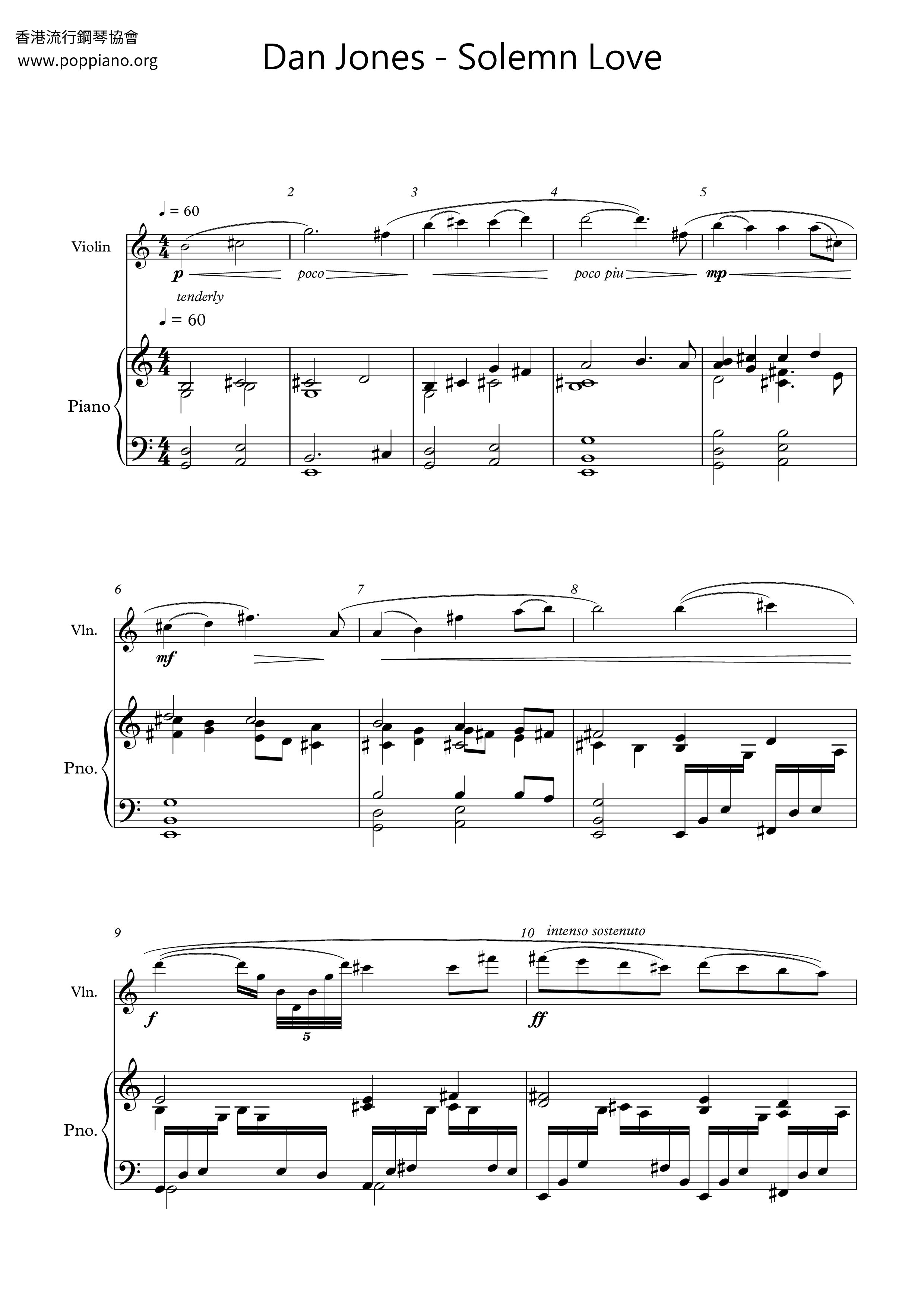 Dan JonesSolemn Love Sheet Music pdf, Free Score Download ★