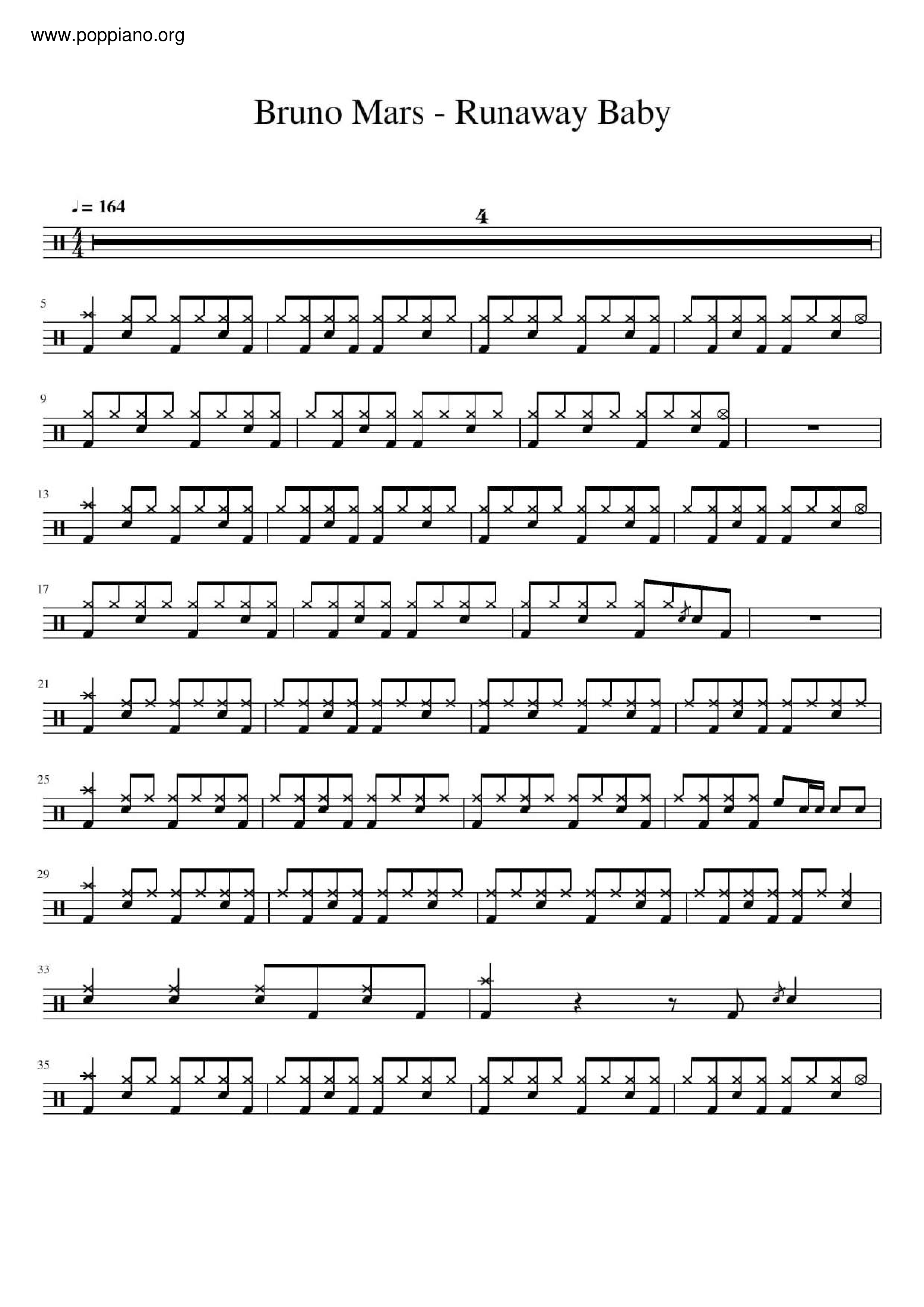 runaway baby | Sheet Music | Piano Score Free PDF Download | HK Pop
