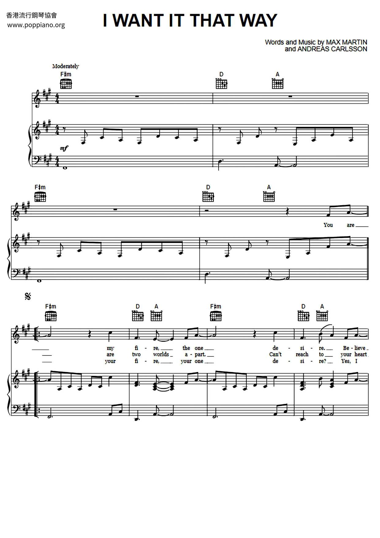 Backstreet boys i want it that way pdf 