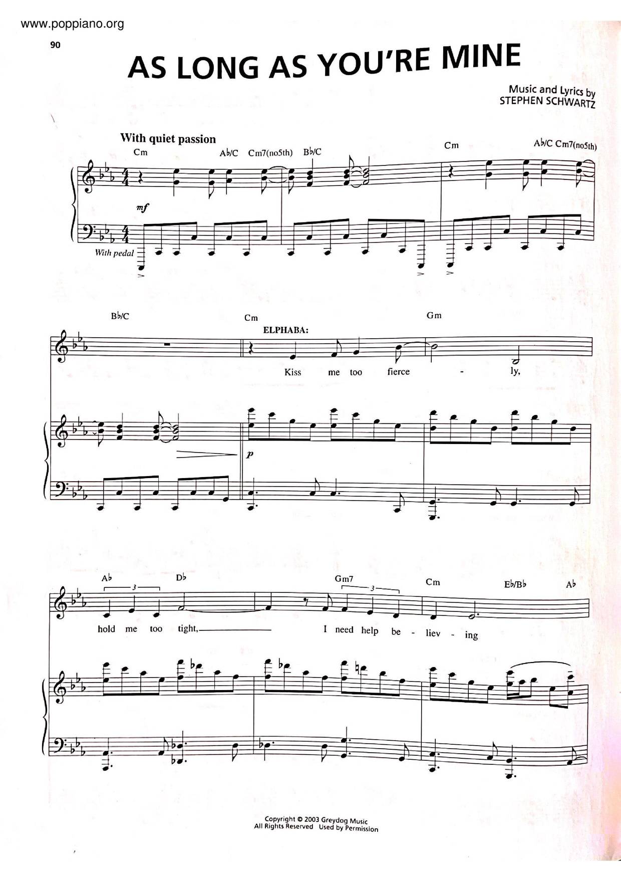 As Long As You're Mine琴譜