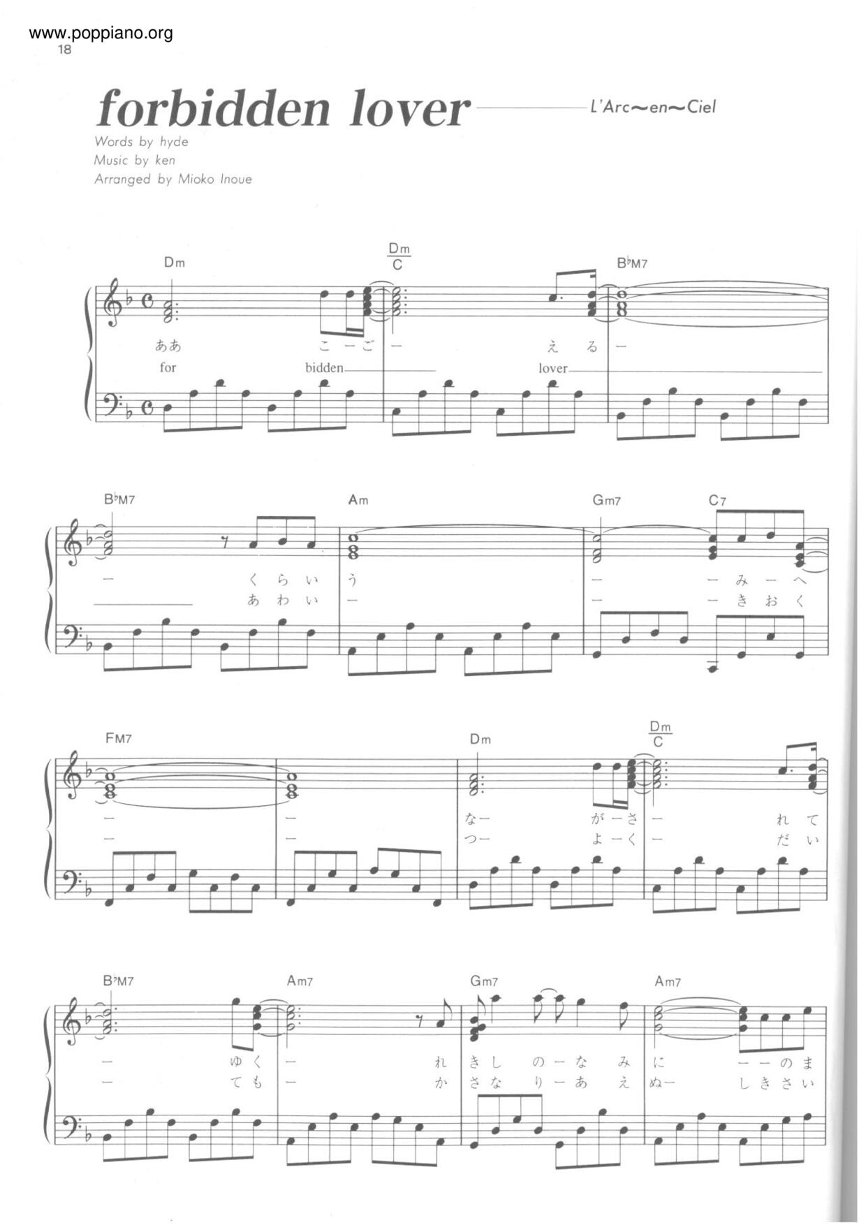 Forbidden Lover琴譜