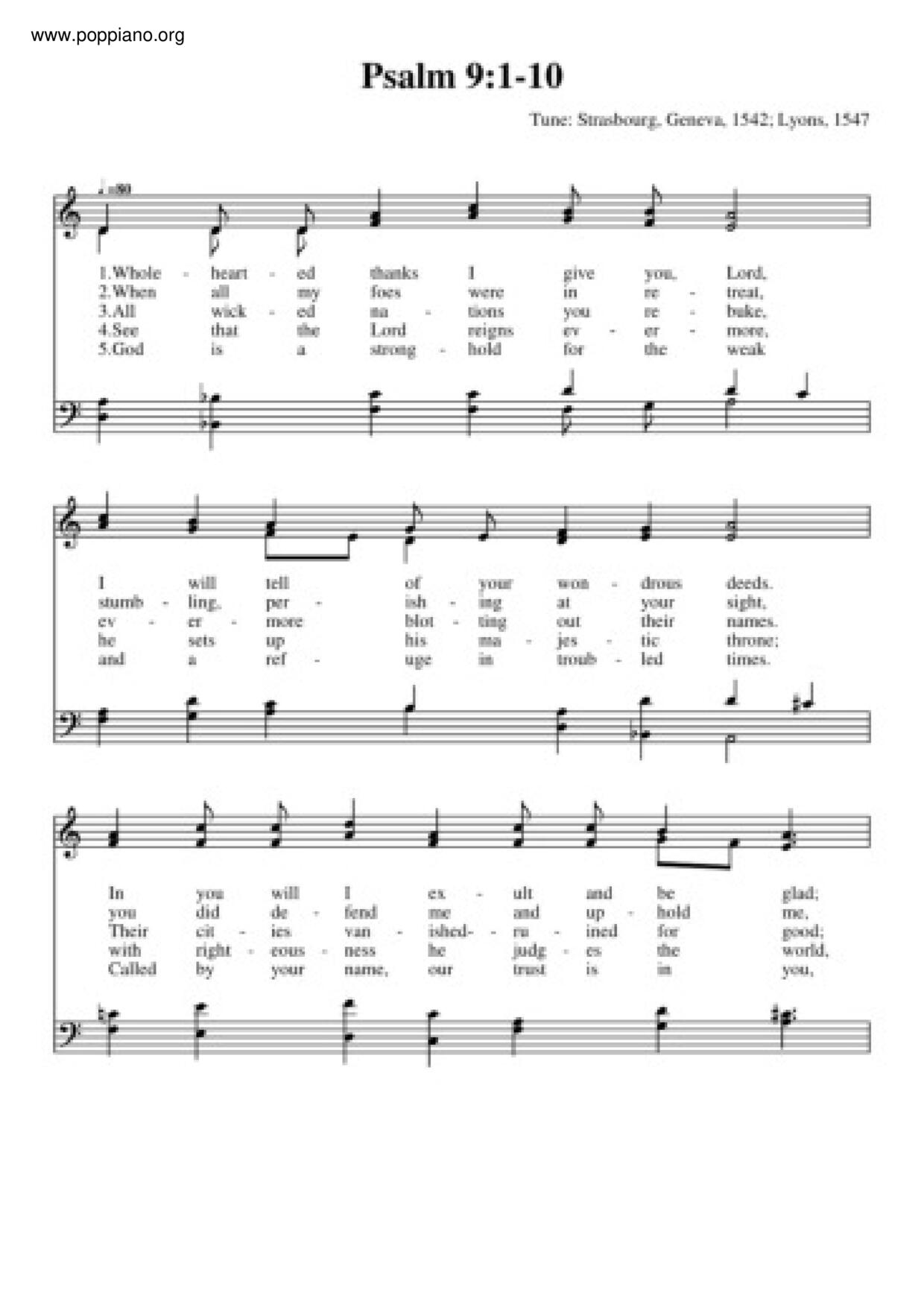 Psalm 9琴譜